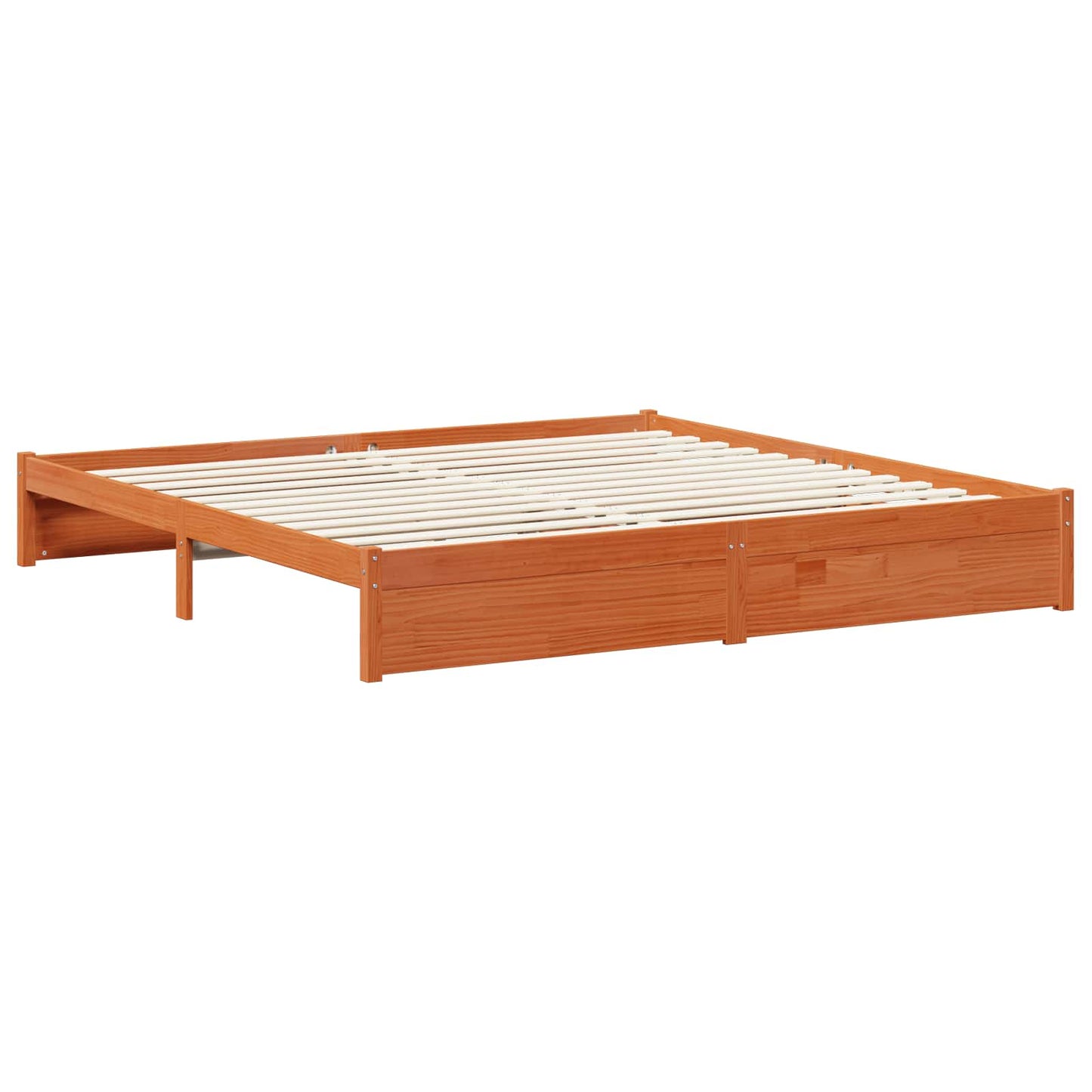 vidaXL Σκελετός Κρεβατιού Κερωτό καφέ 200 x 200 cm Στερεό ξύλο πεύκου