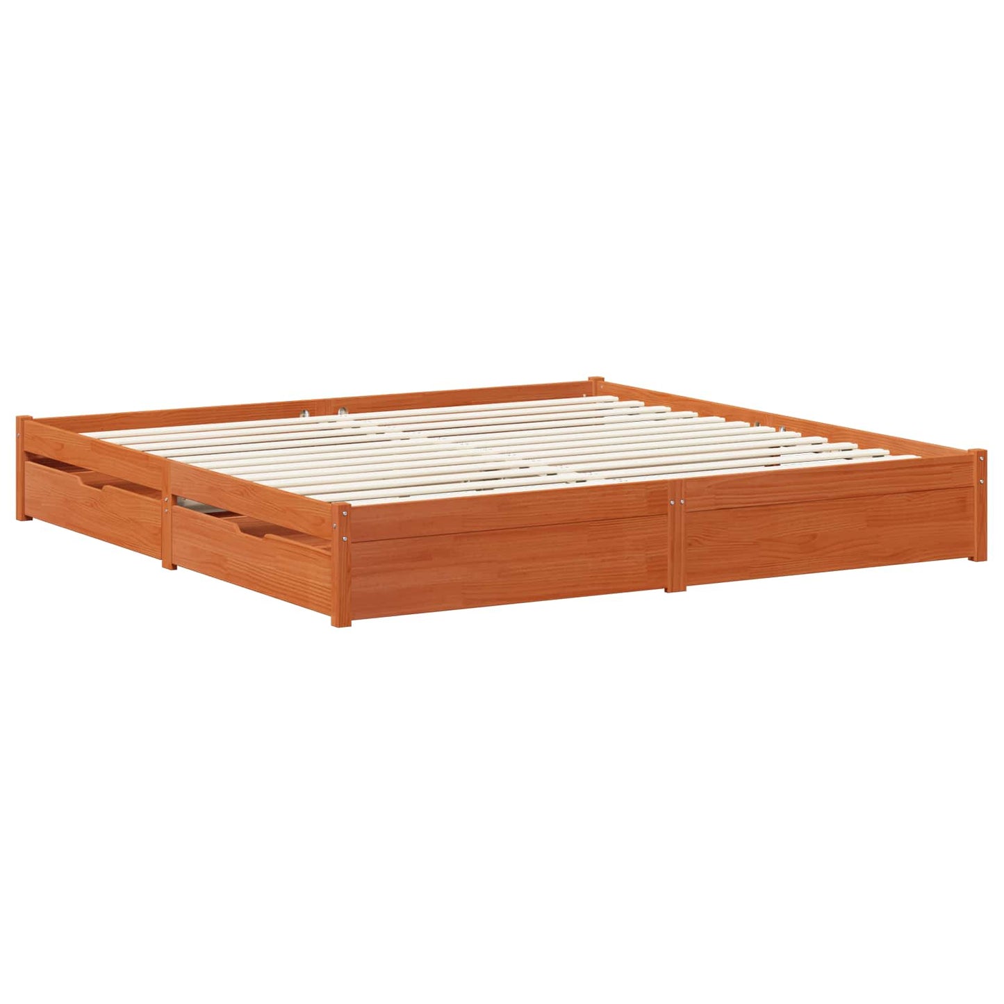 vidaXL Σκελετός Κρεβατιού Κερωτό καφέ 180 x 200 cm Στερεό ξύλο πεύκου