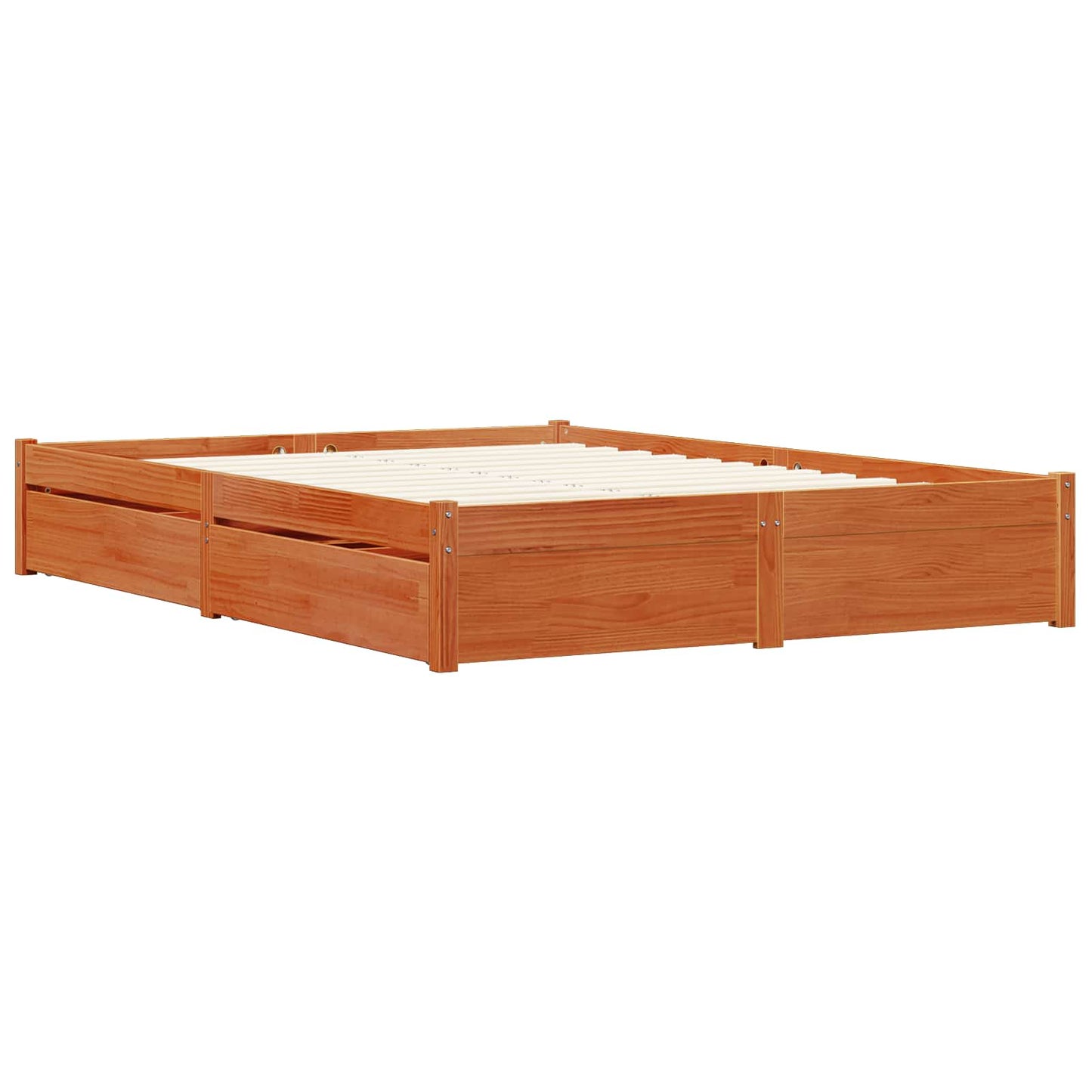 vidaXL Σκελετός Κρεβατιού Κερωτό καφέ 160 x 200 cm Στερεό ξύλο πεύκου