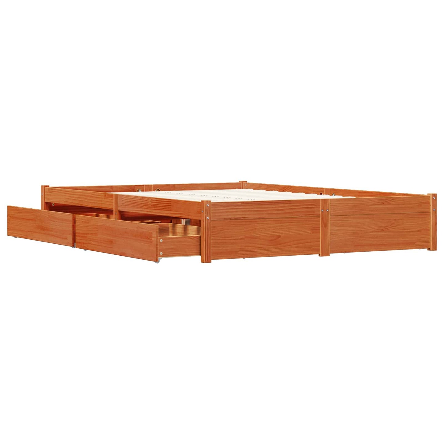vidaXL Σκελετός Κρεβατιού Κερωτό καφέ 160 x 200 cm Στερεό ξύλο πεύκου