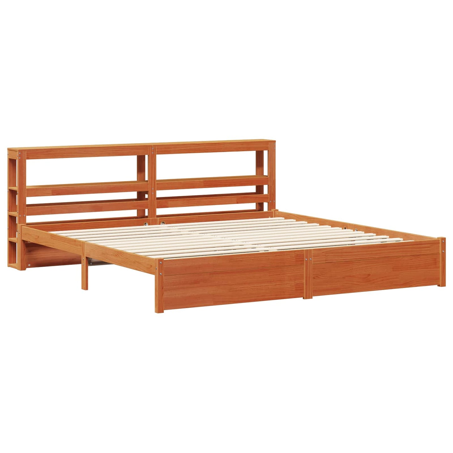 vidaXL Σκελετός Κρεβατιού Κερωτό καφέ 180 x 200 cm Στερεό ξύλο πεύκου