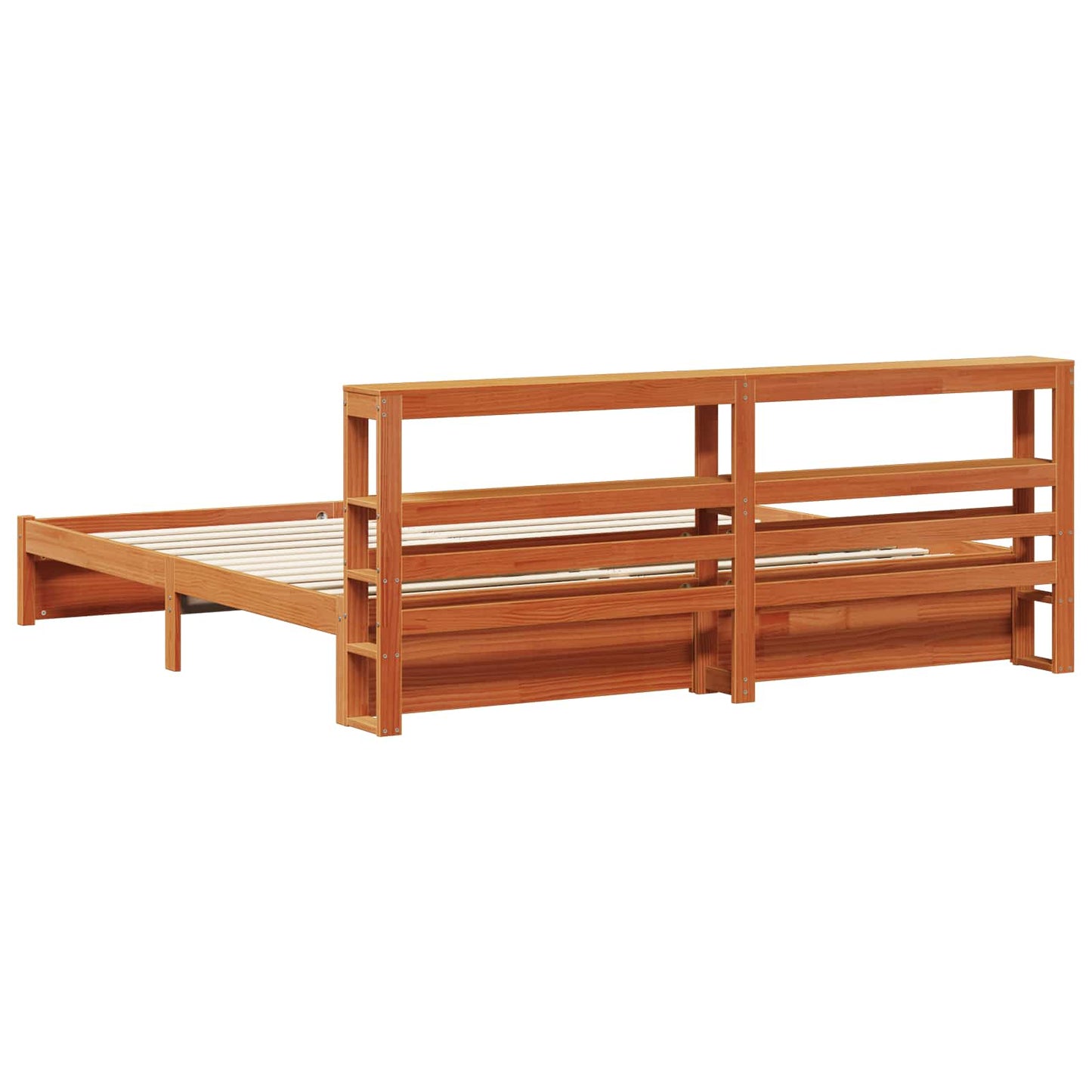 vidaXL Σκελετός Κρεβατιού Κερωτό καφέ 180 x 200 cm Στερεό ξύλο πεύκου