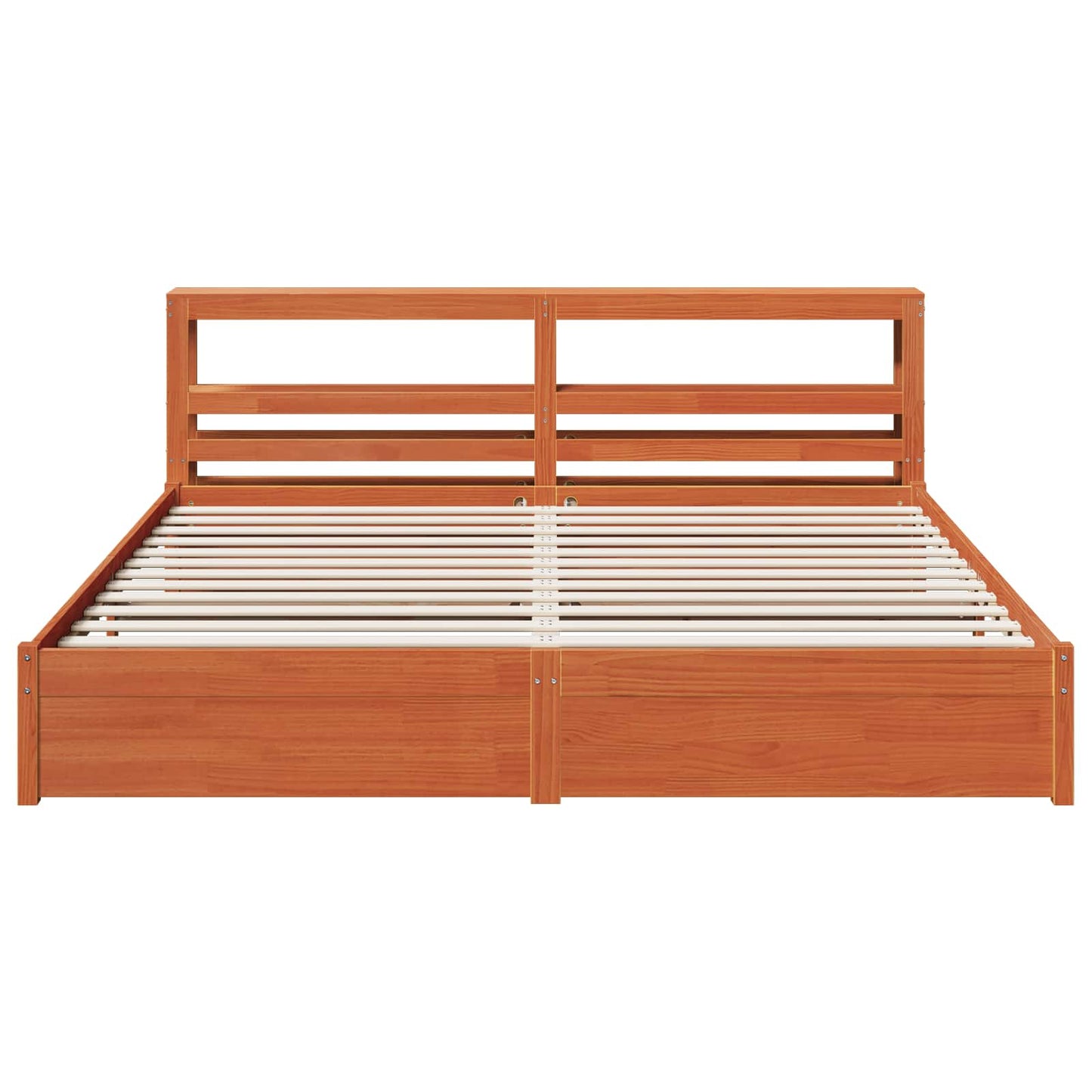 vidaXL Σκελετός Κρεβατιού Κερωτό καφέ 180 x 200 cm Στερεό ξύλο πεύκου