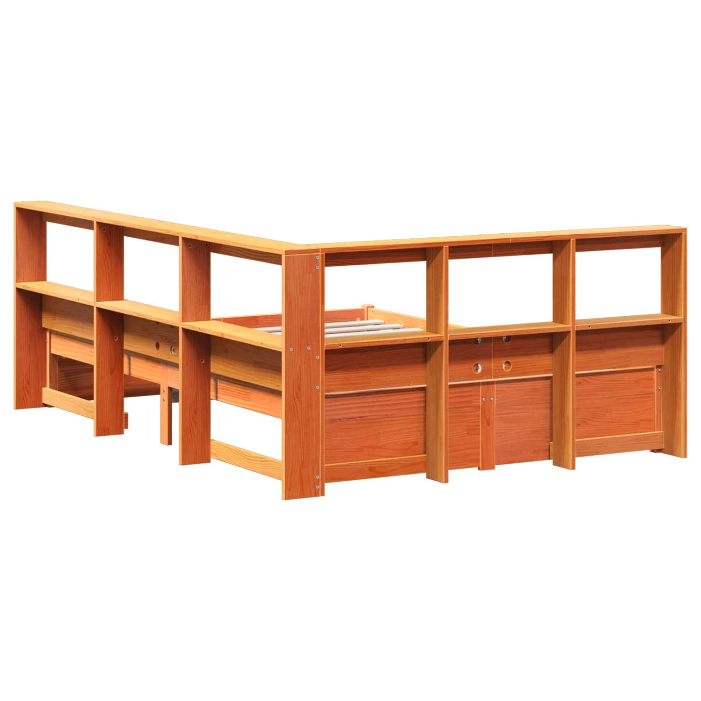 vidaXL Κρεβάτι Βιβλιοθήκης 2 pcs Κερωτό καφέ 200 x 160 εκατοστά
