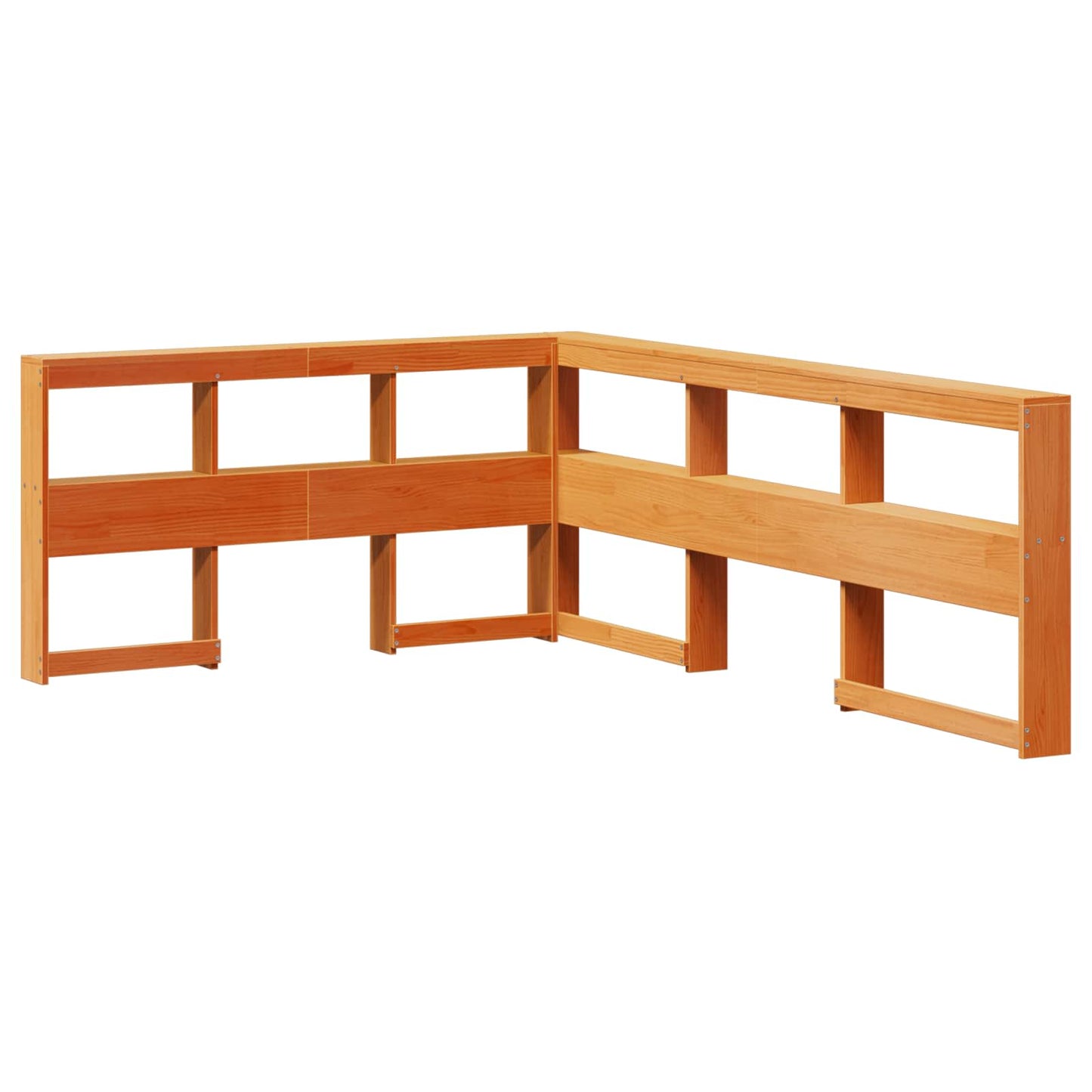 vidaXL Κρεβάτι Βιβλιοθήκης με κεφαλάρι 2 pcs Κερωτό καφέ 200 x 140 cm