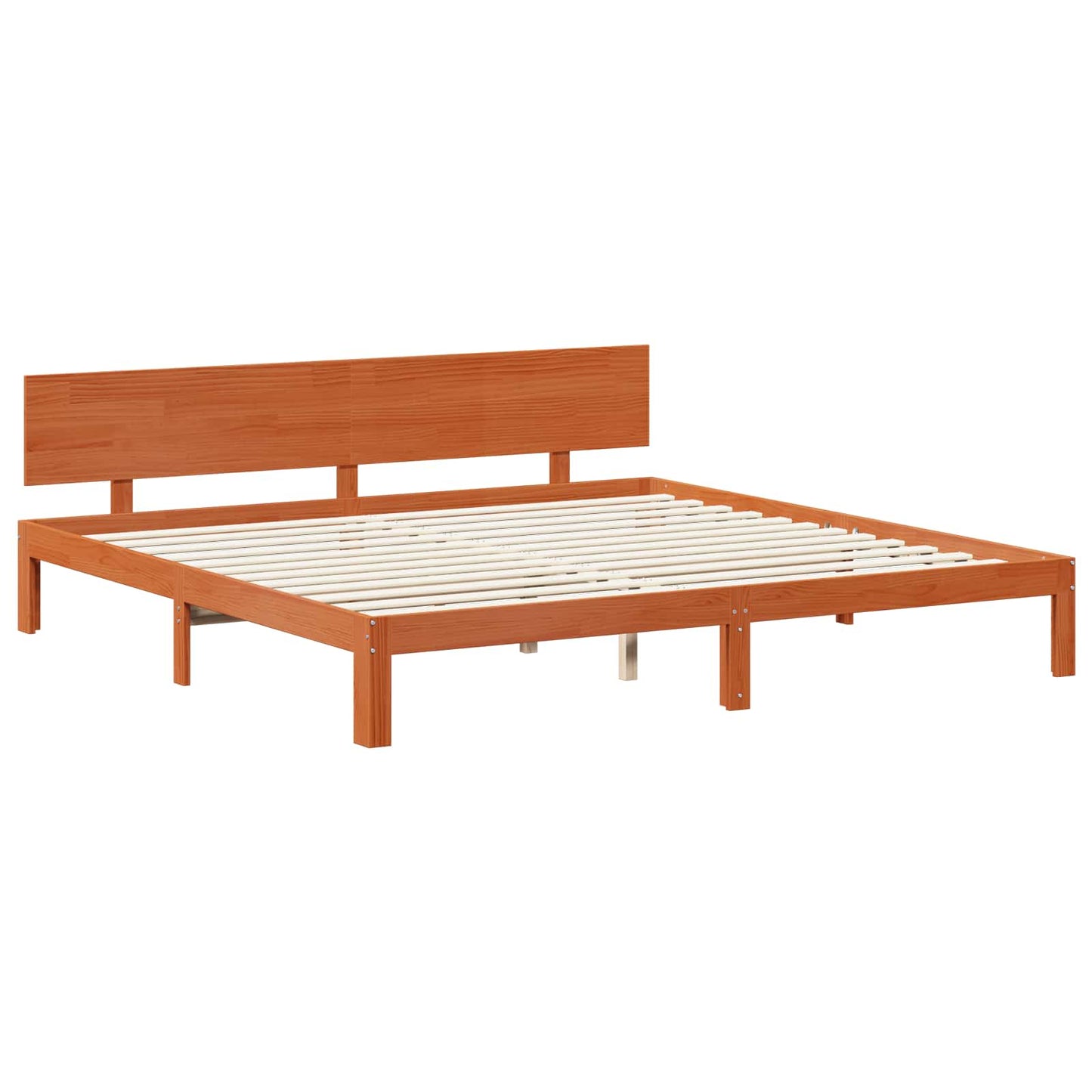 vidaXL Σκελετός Κρεβατιού Κερωτό καφέ 180 x 200 cm Στερεό ξύλο πεύκου