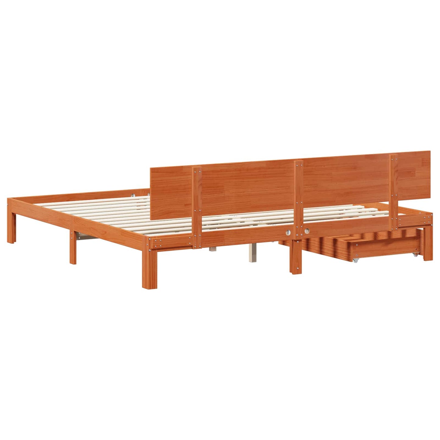 vidaXL Σκελετός Κρεβατιού Κερωτό καφέ 180 x 200 cm Στερεό ξύλο πεύκου
