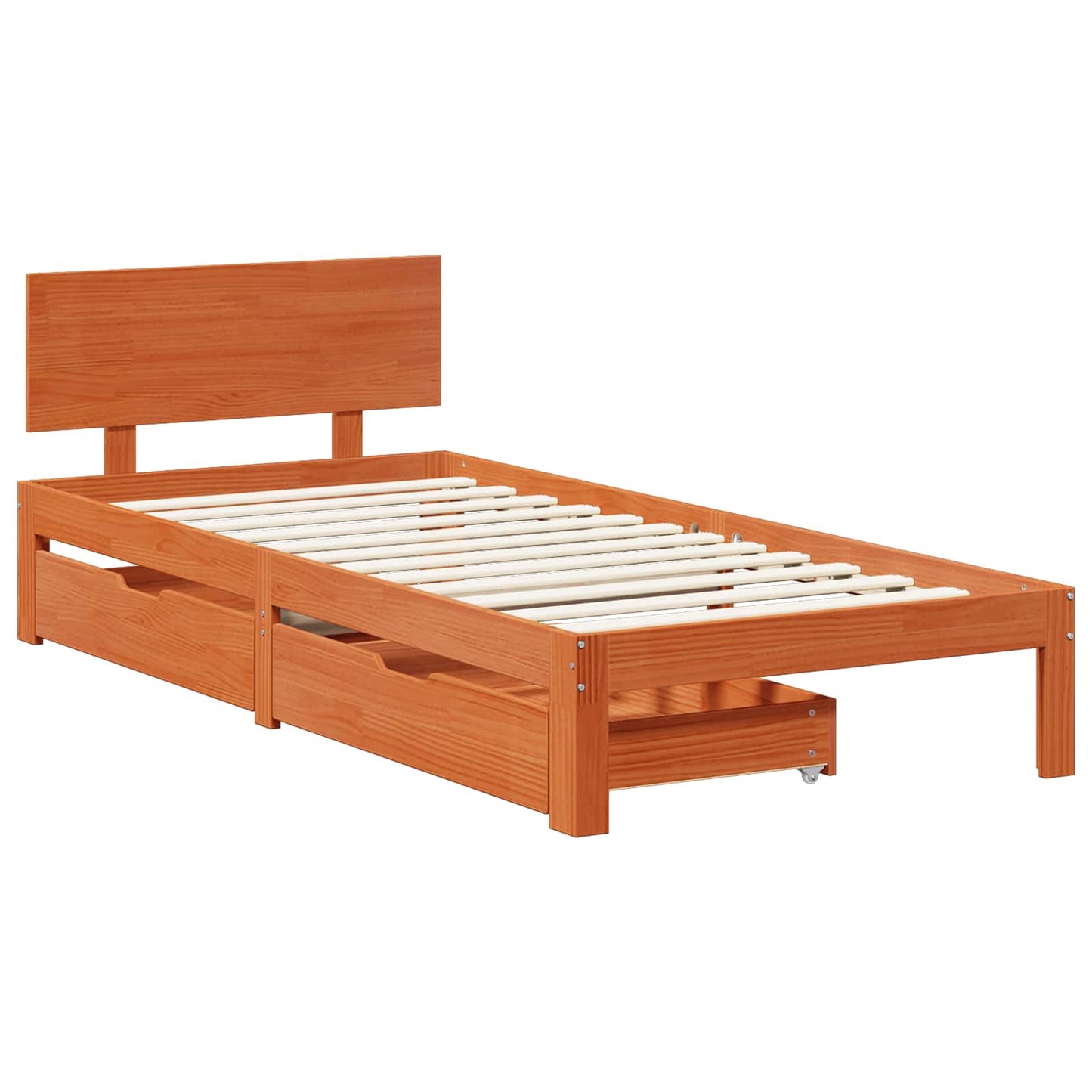 vidaXL Σκελετός Κρεβατιού Κερωτό καφέ 70 x 190 cm Στερεό ξύλο πεύκου
