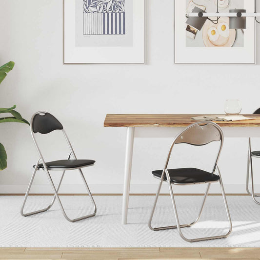 vidaXL Πτυσσόμενη Καρέκλα 2 pcs Μαύρο και Γκρι 48 x 43,5 x 81 εκ.