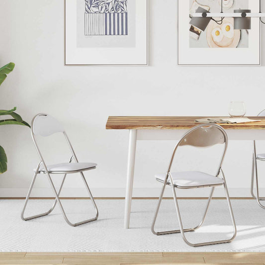 vidaXL Πτυσσόμενη Καρέκλα 2 pcs Λευκό και Γκρι 48 x 43,5 x 81 εκ.