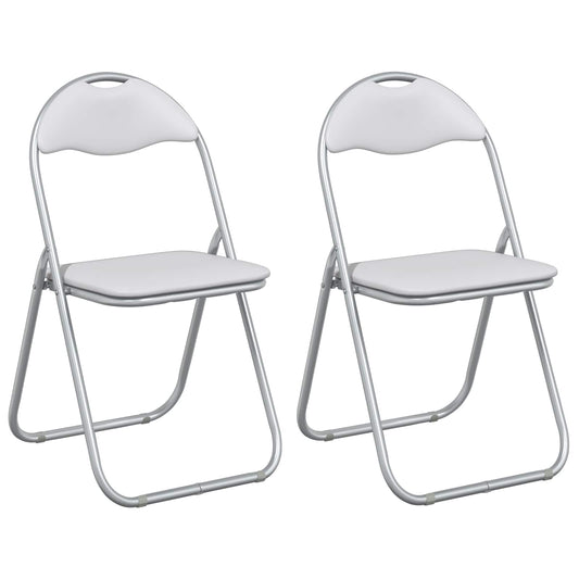 vidaXL Πτυσσόμενη Καρέκλα 2 pcs Λευκό και Γκρι 48 x 43,5 x 81 εκ.