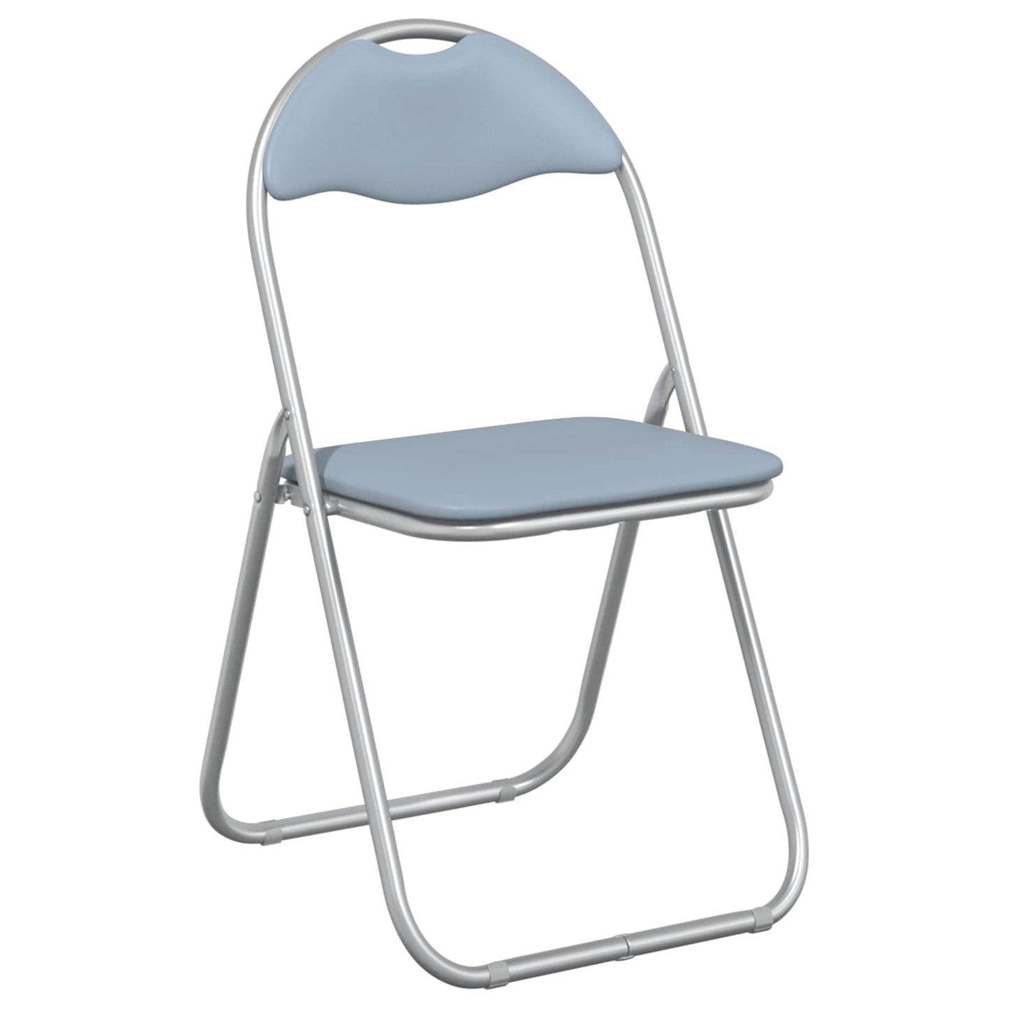 vidaXL Πτυσσόμενη Καρέκλα 2 pcs Γκρι 48 x 43,5 x 81 εκ. Τεχνητό Δέρμα