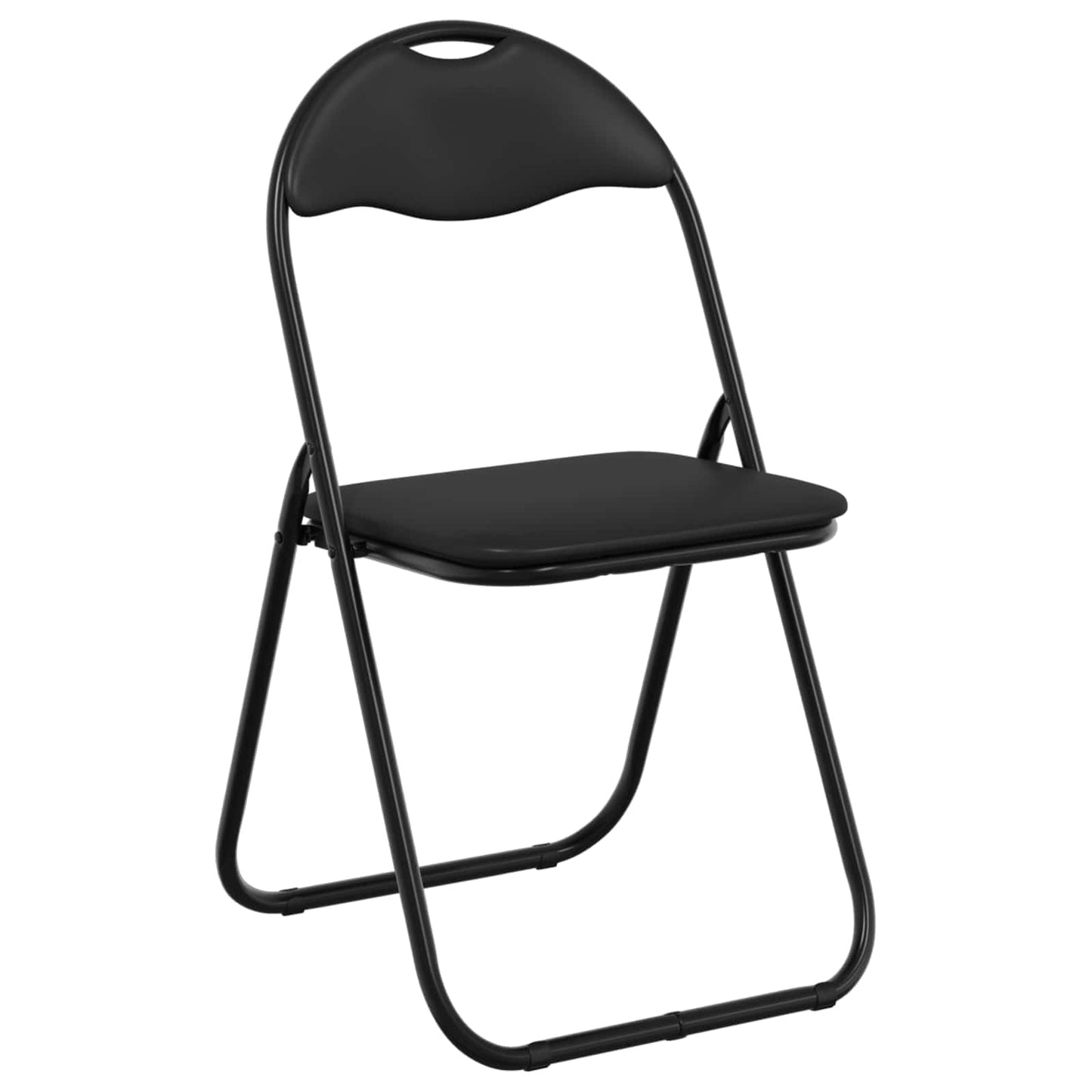 vidaXL Πτυσσόμενη Καρέκλα 2 pcs Μαύρο 48 x 43,5 x 81 εκ. Τεχνητό Δέρμα