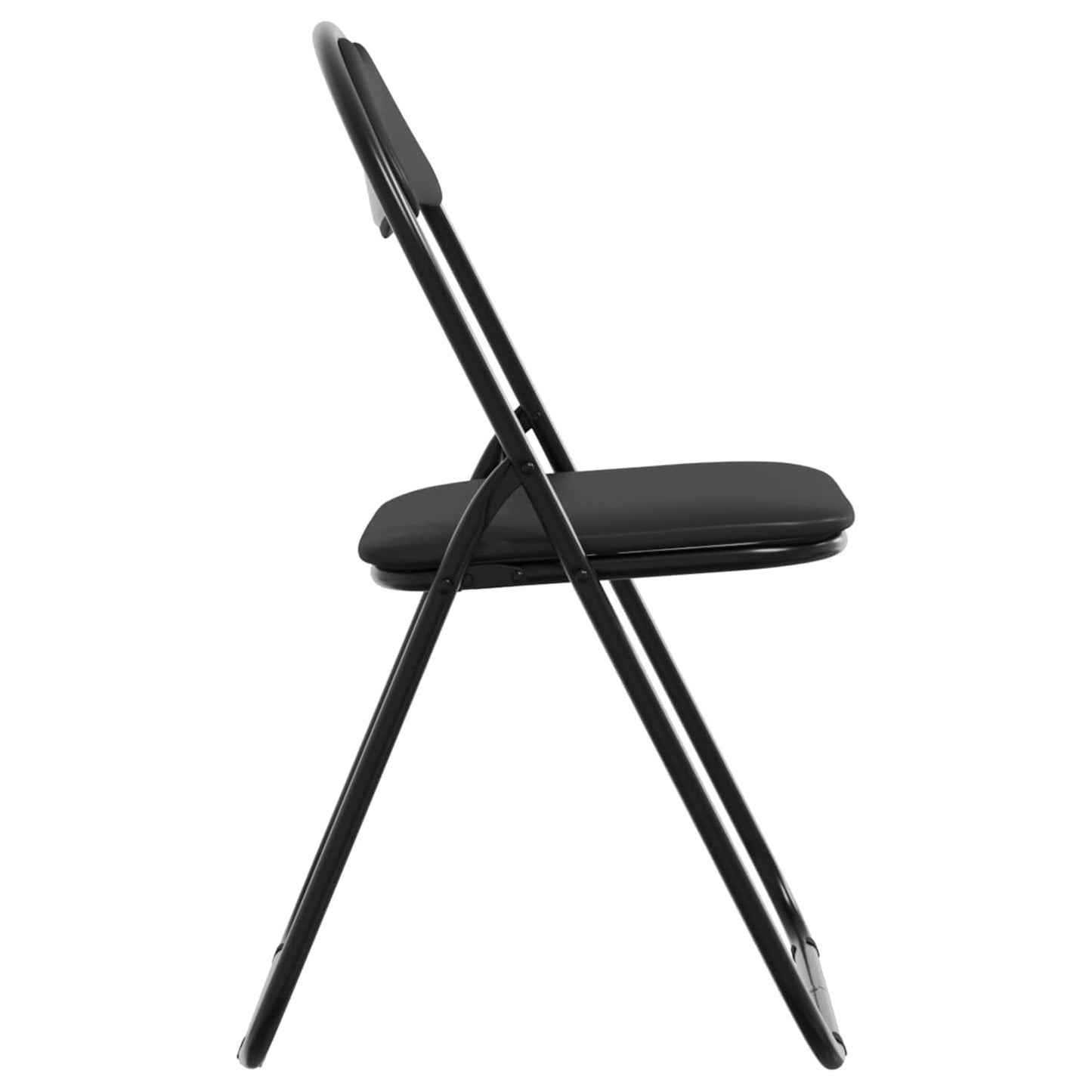 vidaXL Πτυσσόμενη Καρέκλα 2 pcs Μαύρο 48 x 43,5 x 81 εκ. Τεχνητό Δέρμα