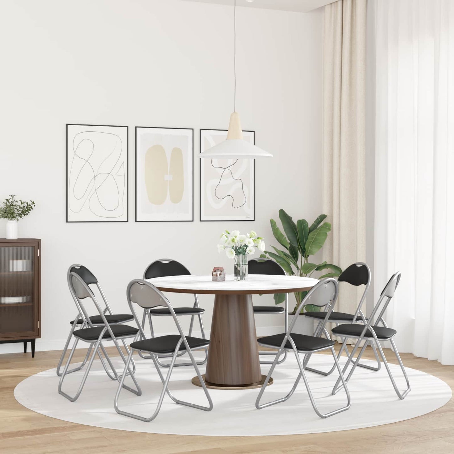vidaXL Πτυσσόμενη Καρέκλα 8 pcs Μαύρο και Γκρι 48 x 43,5 x 81 εκ.