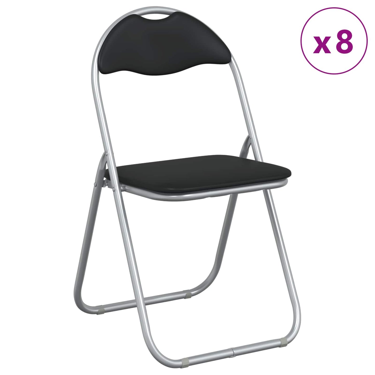 vidaXL Πτυσσόμενη Καρέκλα 8 pcs Μαύρο και Γκρι 48 x 43,5 x 81 εκ.