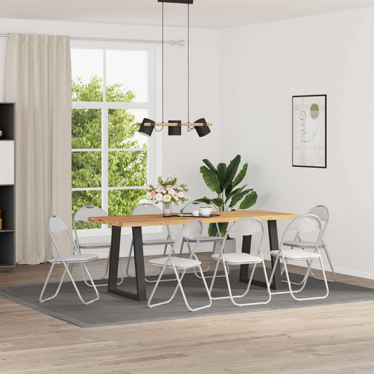 vidaXL Πτυσσόμενη Καρέκλα 8 pcs Λευκό και Γκρι 48 x 43,5 x 81 εκ.