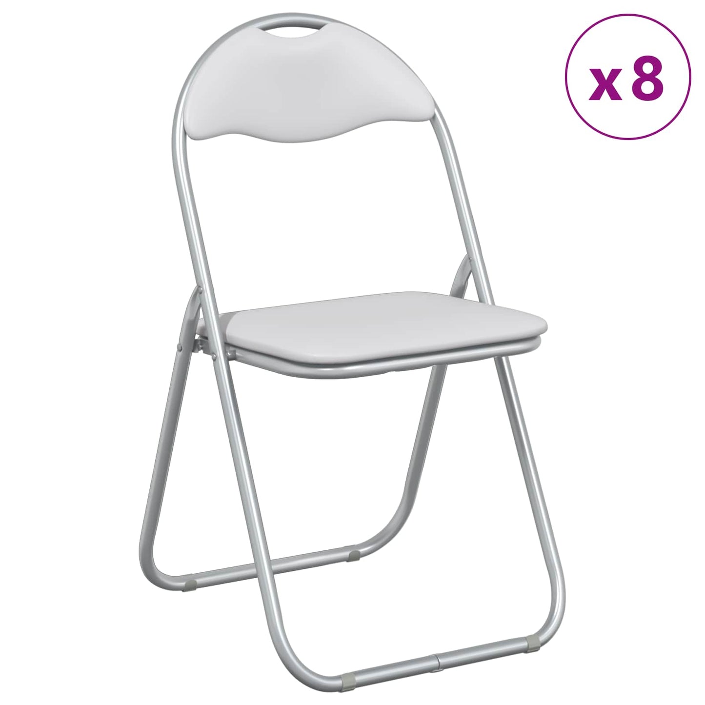 vidaXL Πτυσσόμενη Καρέκλα 8 pcs Λευκό και Γκρι 48 x 43,5 x 81 εκ.