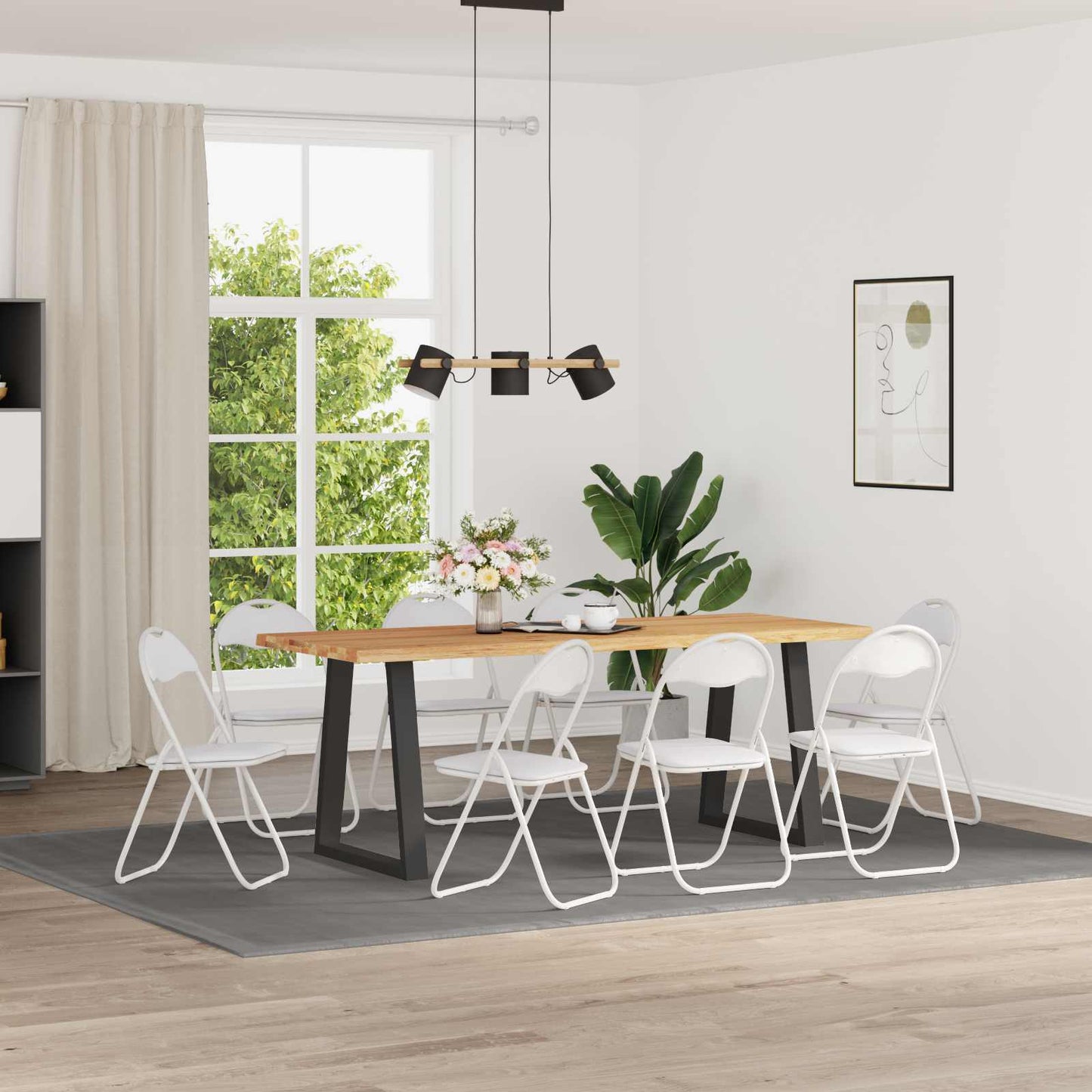 vidaXL Πτυσσόμενη Καρέκλα 8 pcs Λευκός 48 x 43,5 x 81 εκ.