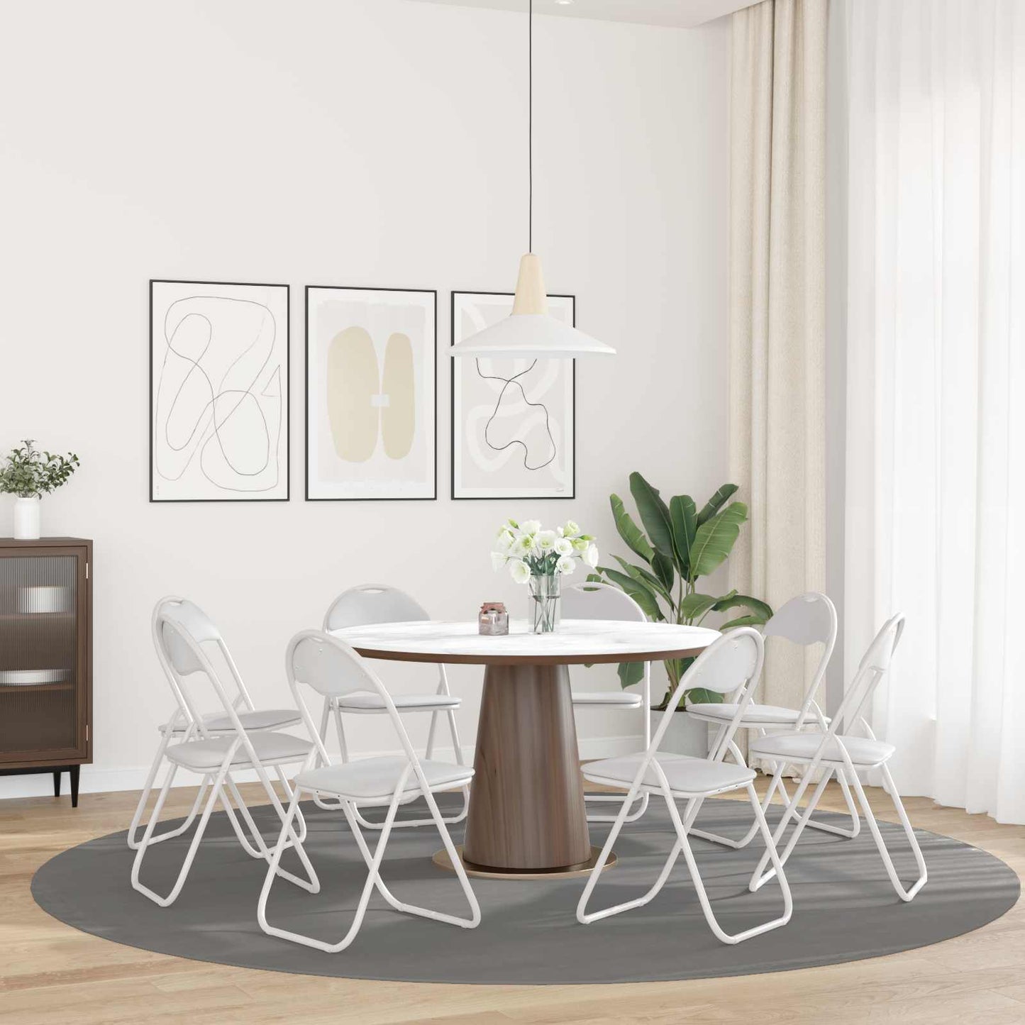 vidaXL Πτυσσόμενη Καρέκλα 8 pcs Λευκός 48 x 43,5 x 81 εκ.