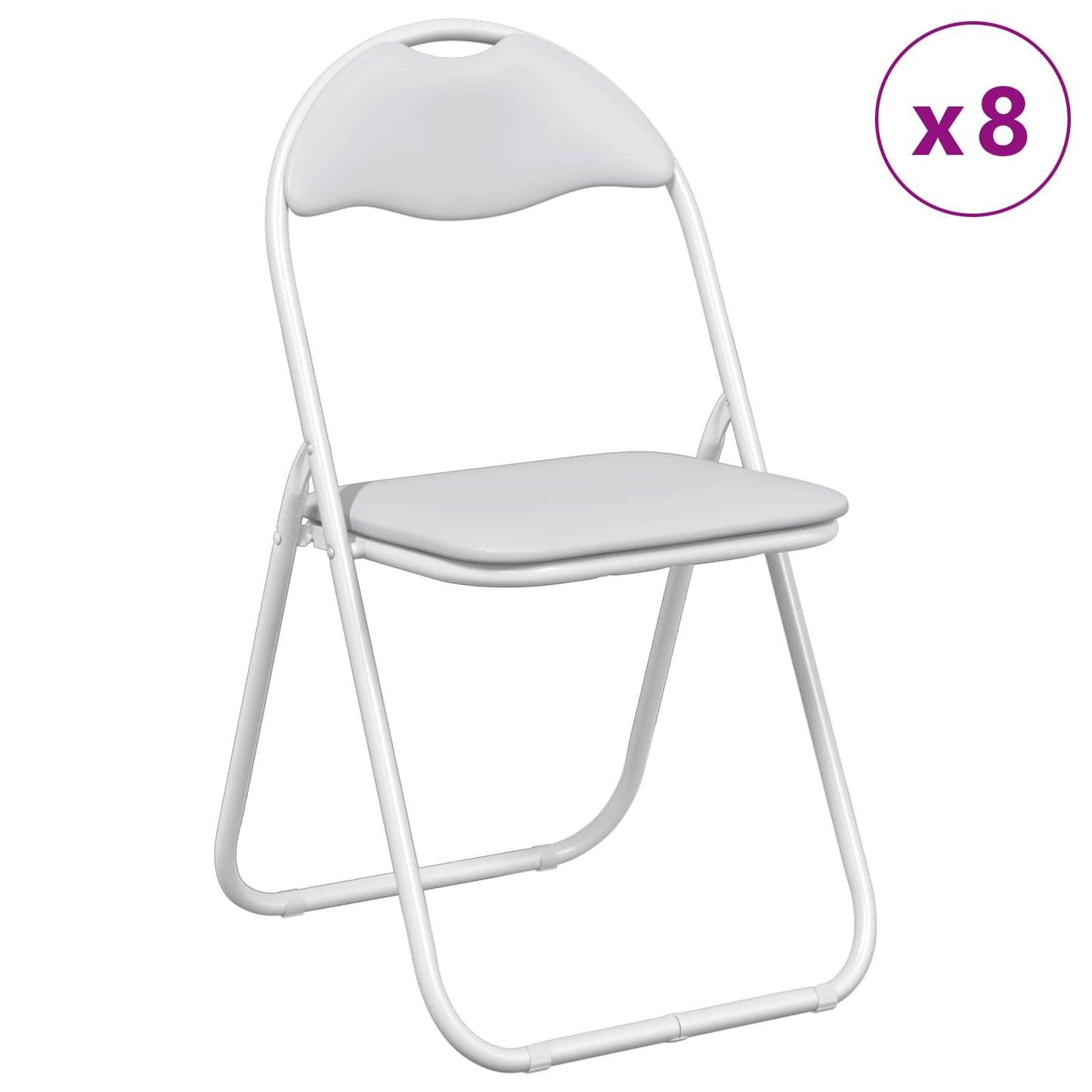 vidaXL Πτυσσόμενη Καρέκλα 8 pcs Λευκός 48 x 43,5 x 81 εκ.