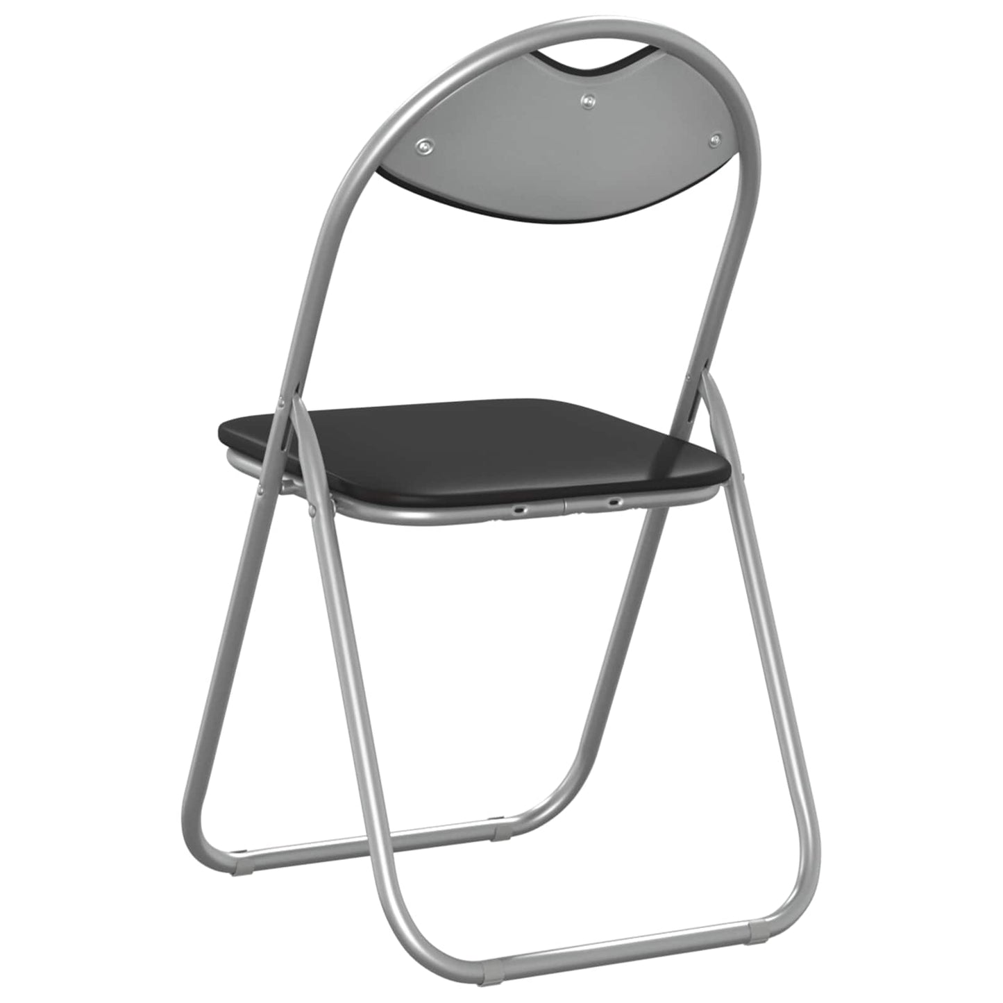 vidaXL Σαλονάκι Τραπεζαρίας Αναδιπλούμενο 8 pcs Μαύρο PVC ατσάλι