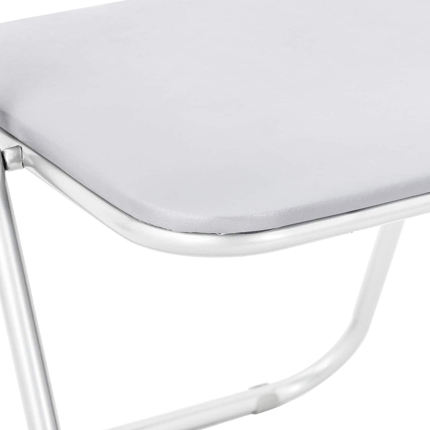 vidaXL Σαλονάκι Τραπεζαρίας Αναδιπλούμενο 8 pcs Λευκός PVC ατσάλι