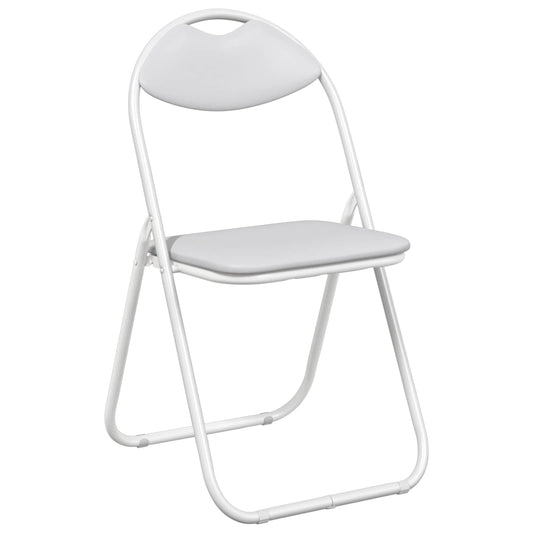 vidaXL Σαλονάκι Τραπεζαρίας Αναδιπλούμενο 8 pcs Λευκός PVC ατσάλι