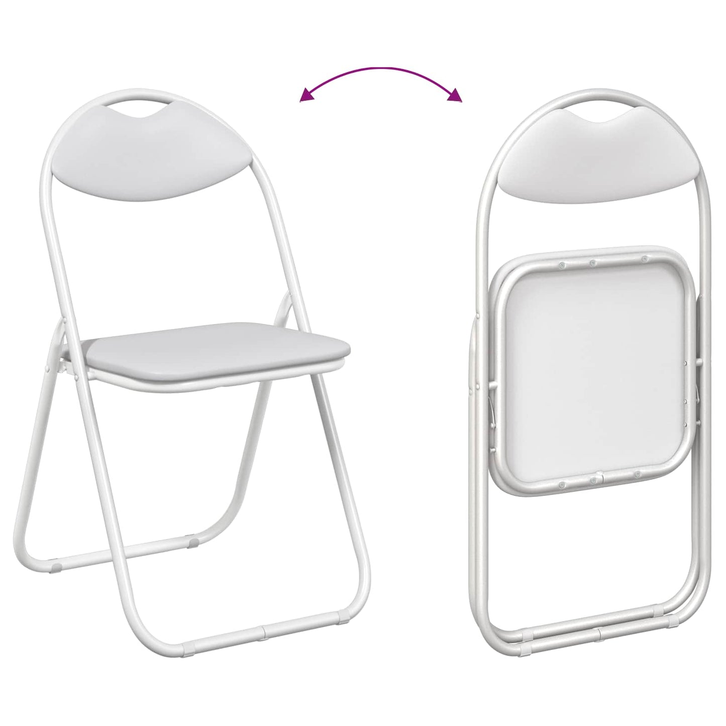 vidaXL Σαλονάκι Τραπεζαρίας Αναδιπλούμενο 8 pcs Λευκός PVC ατσάλι