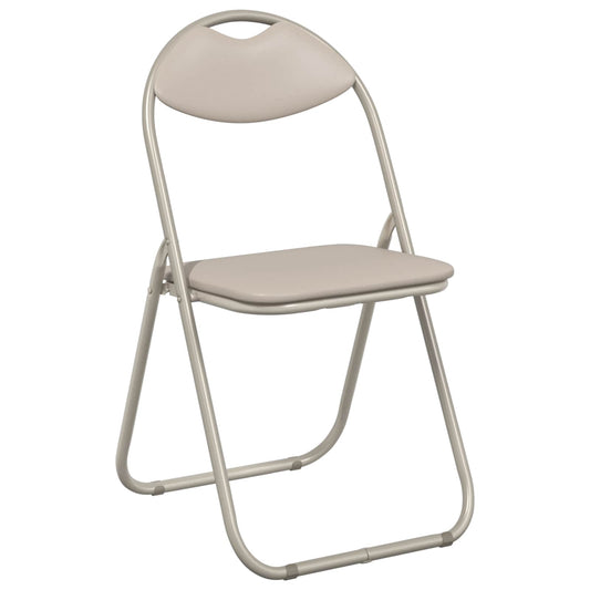 vidaXL Πτυσσόμενη Καρέκλα 8 pcs Άμμος 48 x 43,5 x 81 εκ. Τεχνητό Δέρμα