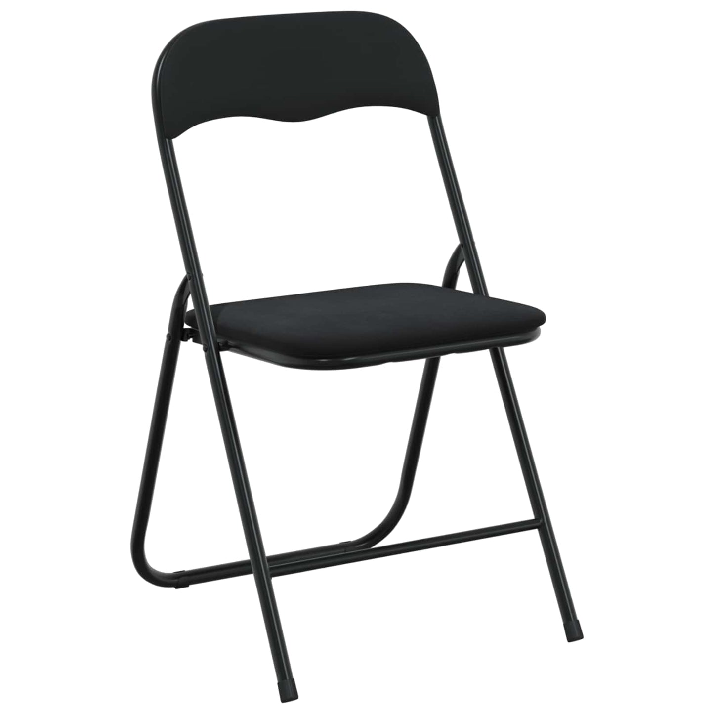 vidaXL Πτυσσόμενη Καρέκλα 2 pcs Μαύρο 48 x 44 x 78 εκ Βελούδο