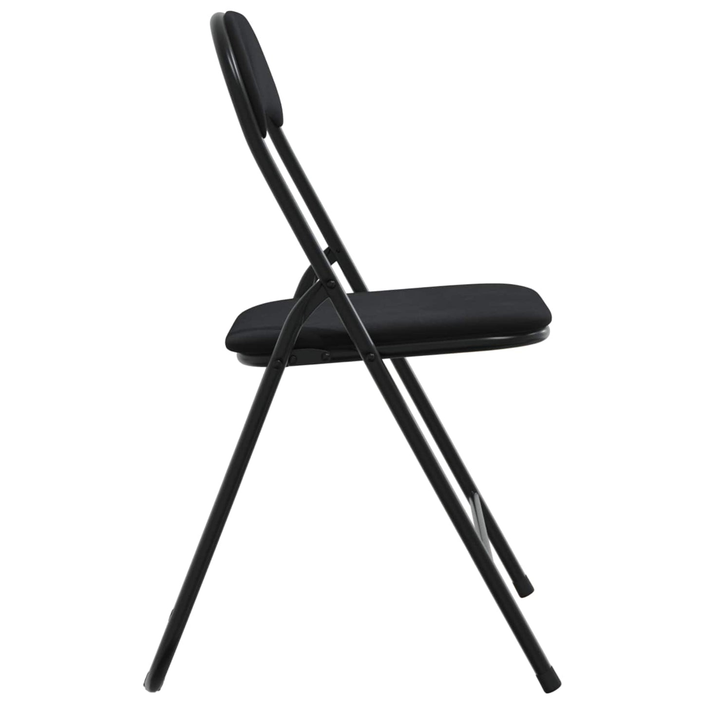 vidaXL Πτυσσόμενη Καρέκλα 2 pcs Μαύρο 48 x 44 x 78 εκ Βελούδο