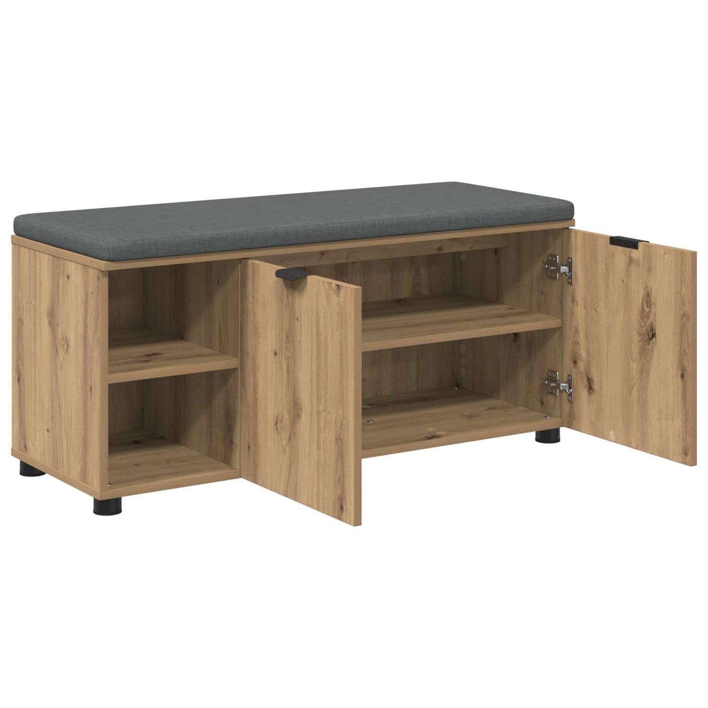vidaXL Πάγκος Παπουτσιών με Μαξιλάρι Artisan Δρυς 100 x 38 x 46 εκ