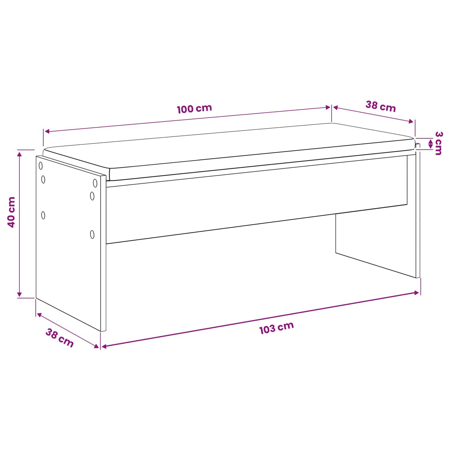 vidaXL Πάγκος Παπουτσιών με Μαξιλάρι Artisan Δρυς 103 x 38 x 40 εκ