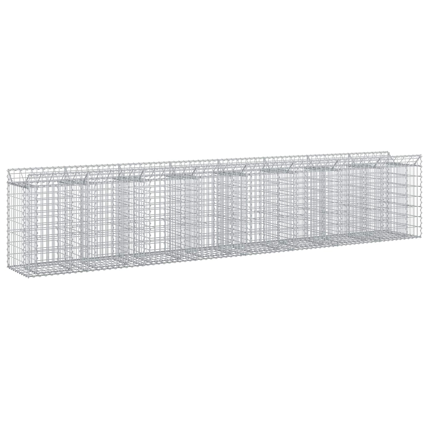 vidaXL Ανασηκωμένο κρεβάτι gabion 3 τμχ. 400 x 50 x 80 εκ Ασημί