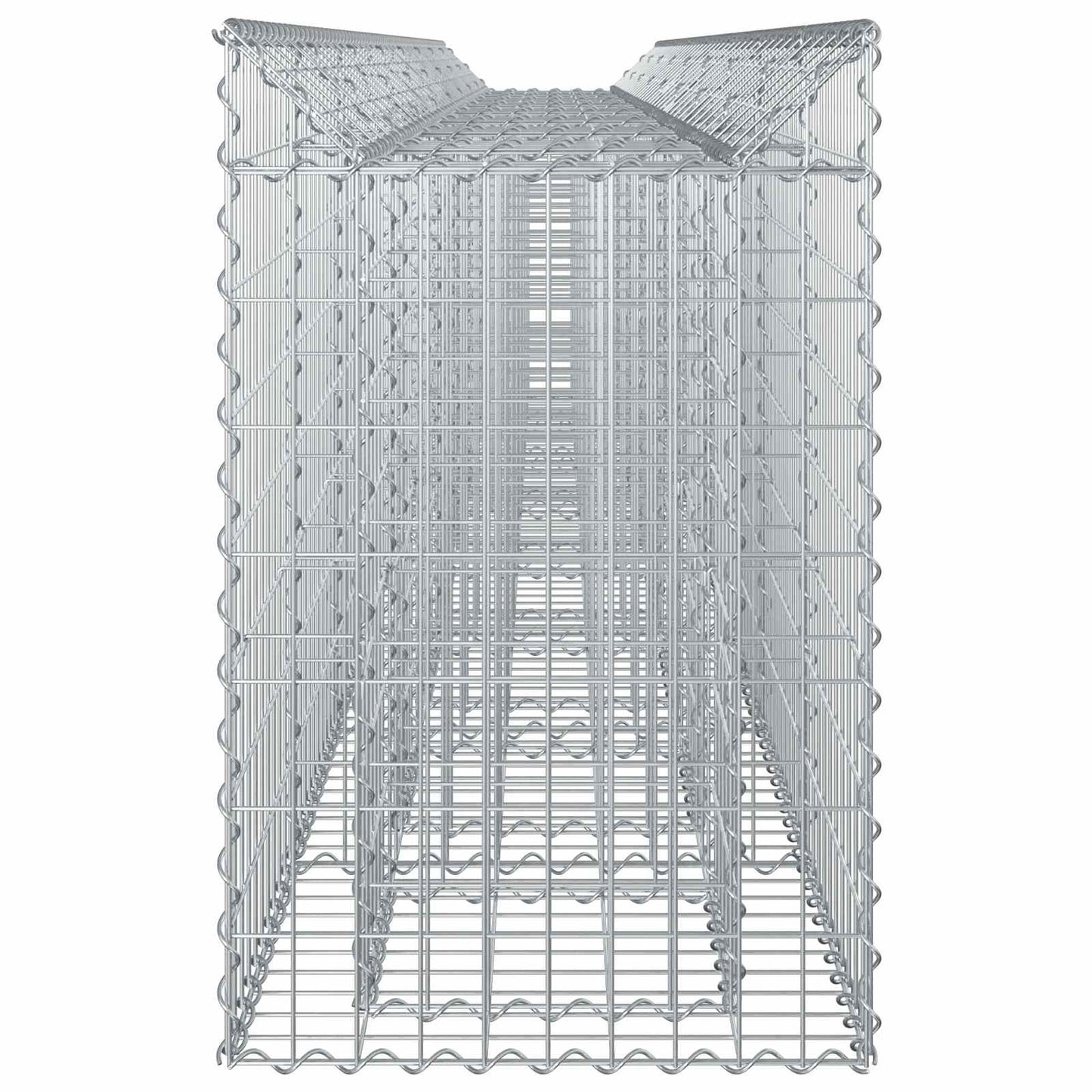 vidaXL Ανασηκωμένο κρεβάτι gabion 3 τμχ. 400 x 50 x 80 εκ Ασημί