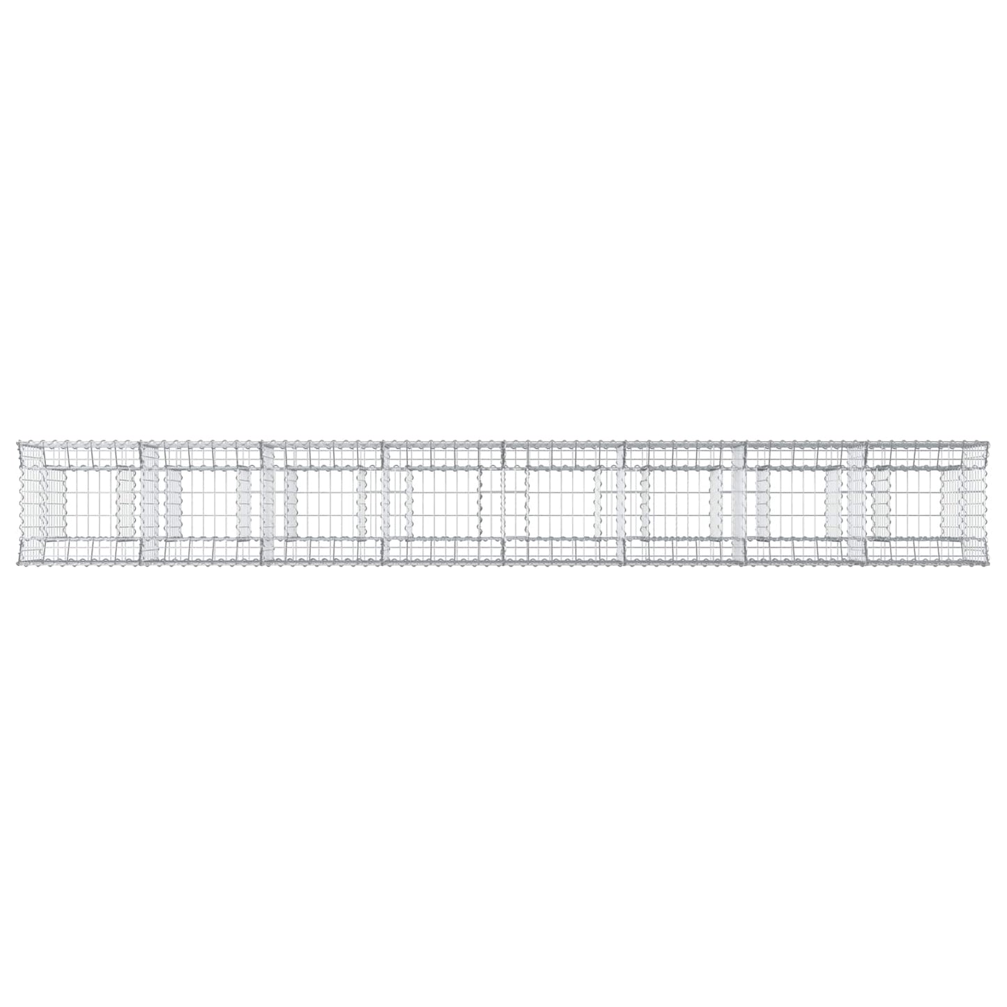 vidaXL Ανασηκωμένο κρεβάτι gabion 3 τμχ. 400 x 50 x 80 εκ Ασημί