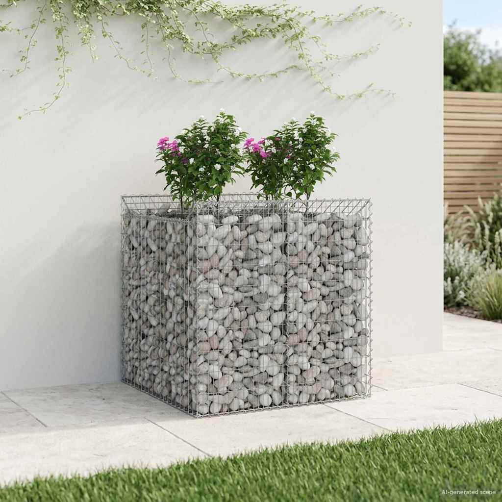 vidaXL Ανασηκωμένο κρεβάτι gabion 2 τμχ. 100 x 100 x 100 cm Ασημί