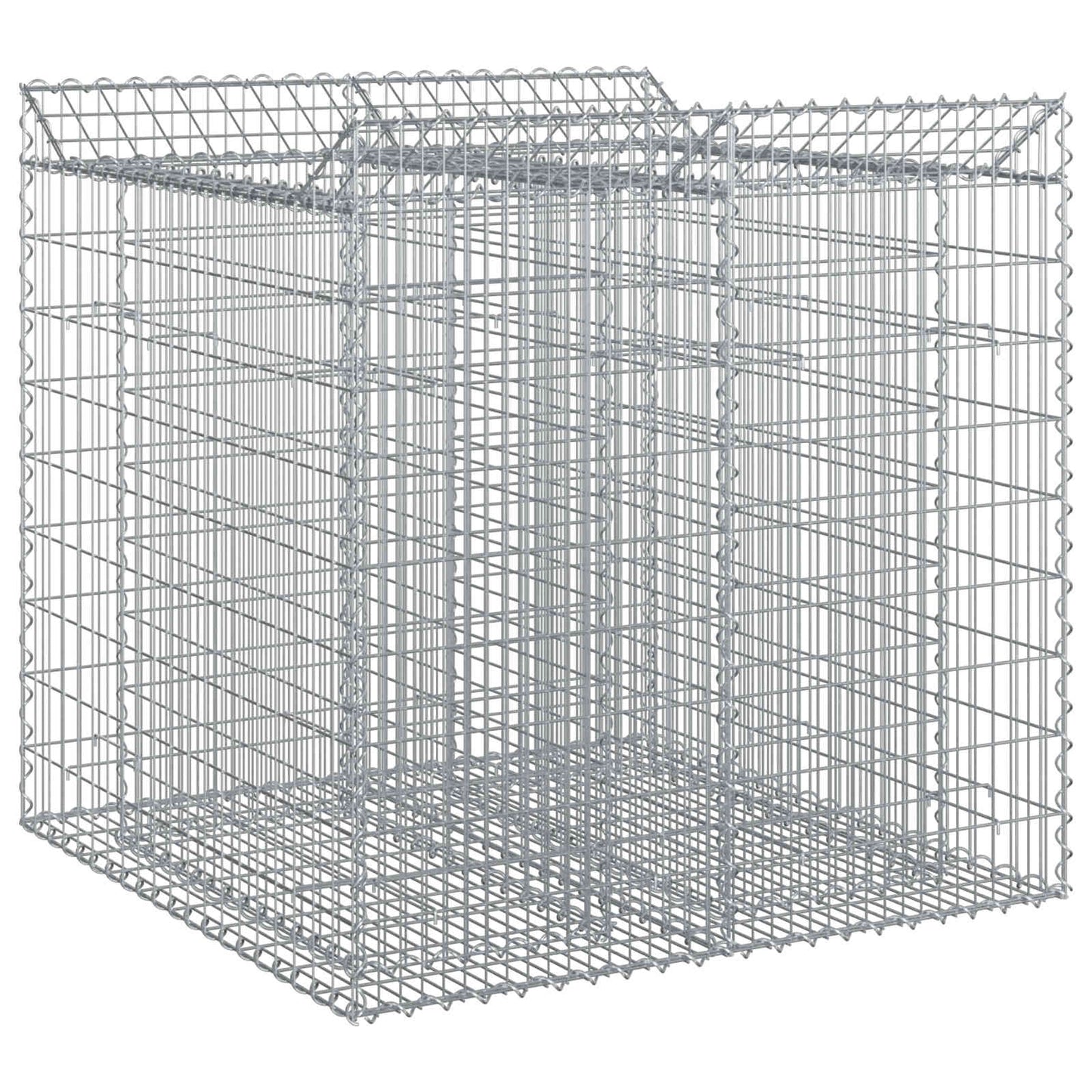 vidaXL Ανασηκωμένο κρεβάτι gabion 2 τμχ. 100 x 100 x 100 cm Ασημί