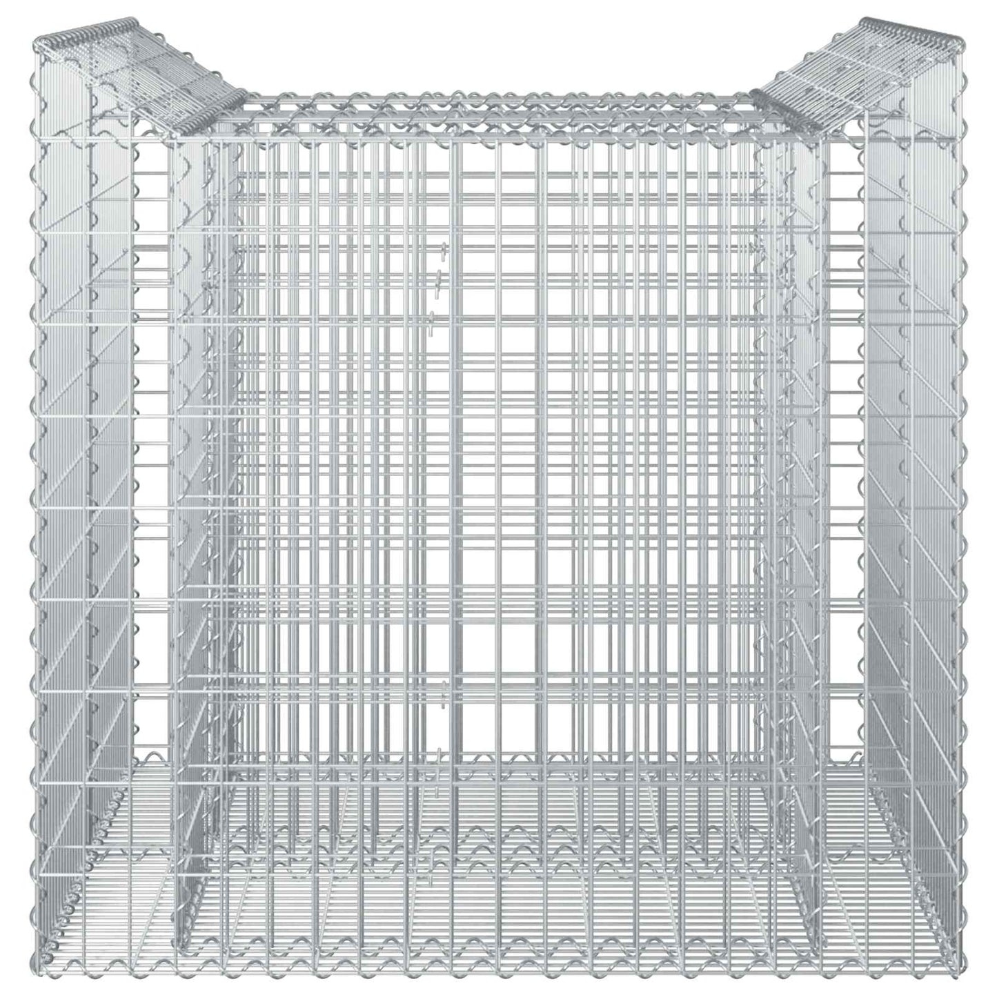 vidaXL Ανασηκωμένο κρεβάτι gabion 2 τμχ. 100 x 100 x 100 cm Ασημί