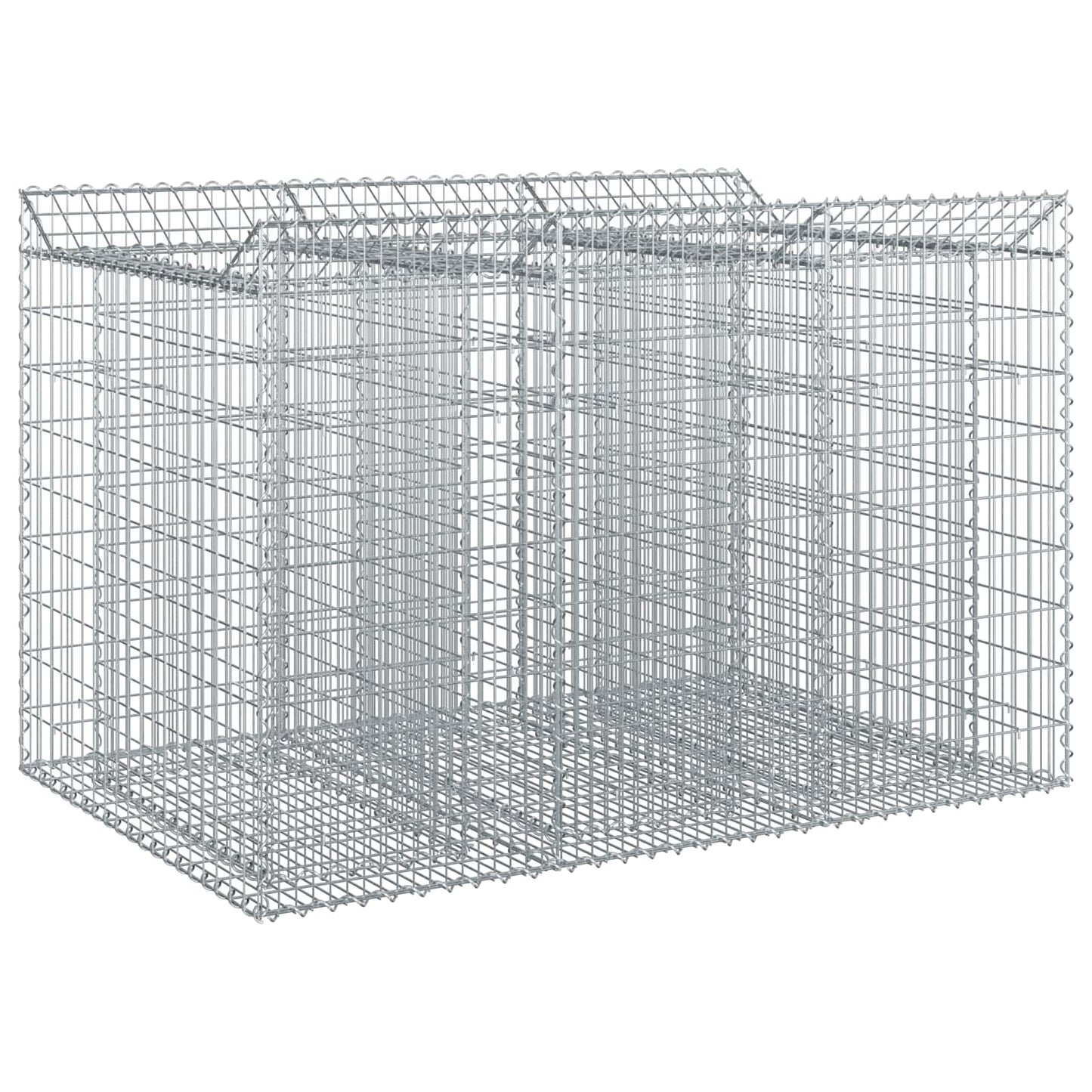 vidaXL Ανασηκωμένο κρεβάτι gabion 2 τμχ. 150 x 100 x 100 cm Ασημί