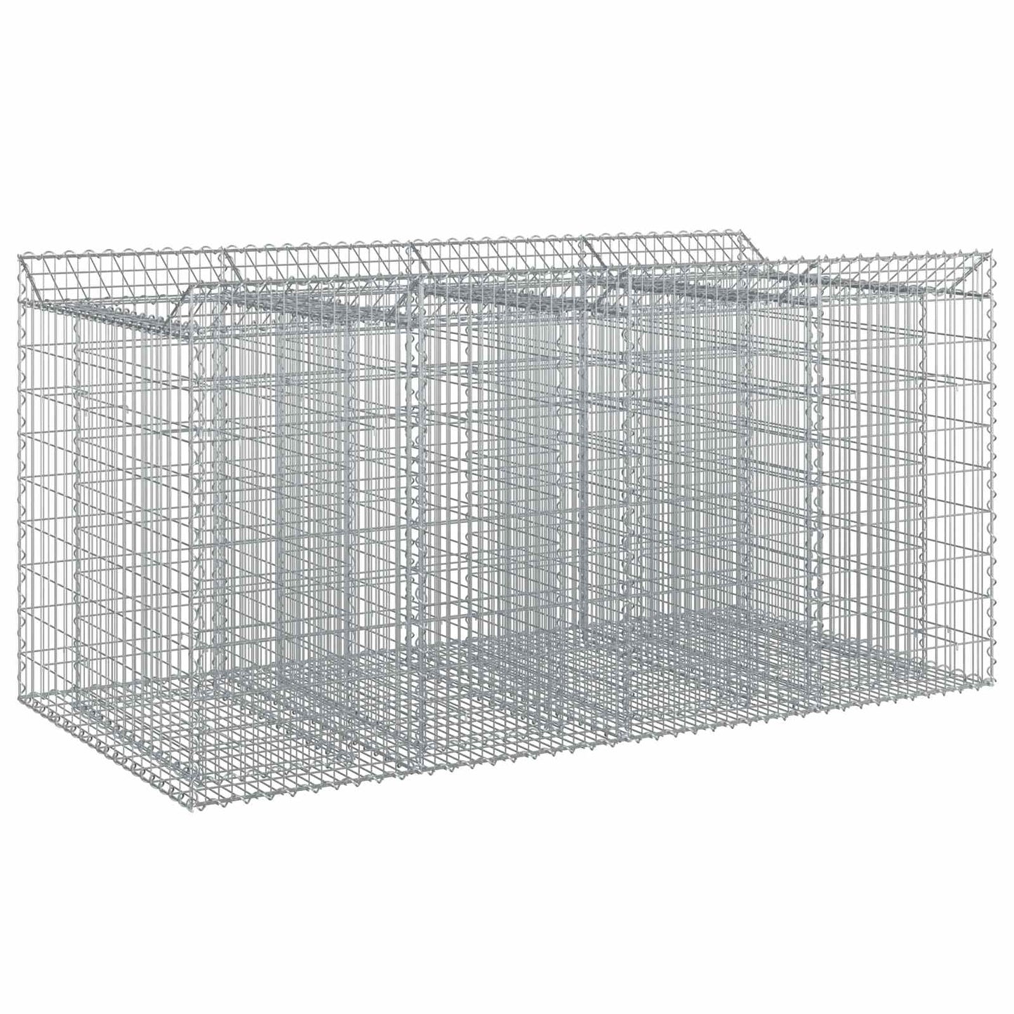vidaXL Ανασηκωμένο κρεβάτι gabion 2 τμχ. 200 x 100 x 100 cm Ασημί
