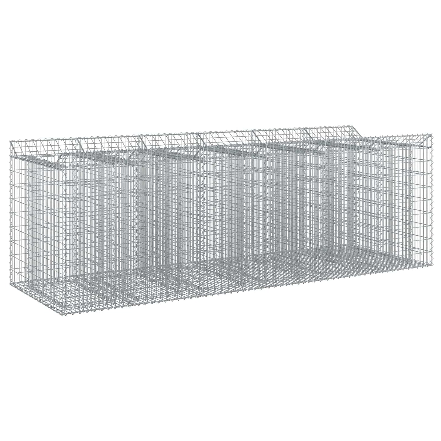 vidaXL Ανασηκωμένο κρεβάτι gabion 3 τμχ. 300 x 100 x 100 cm Ασημί