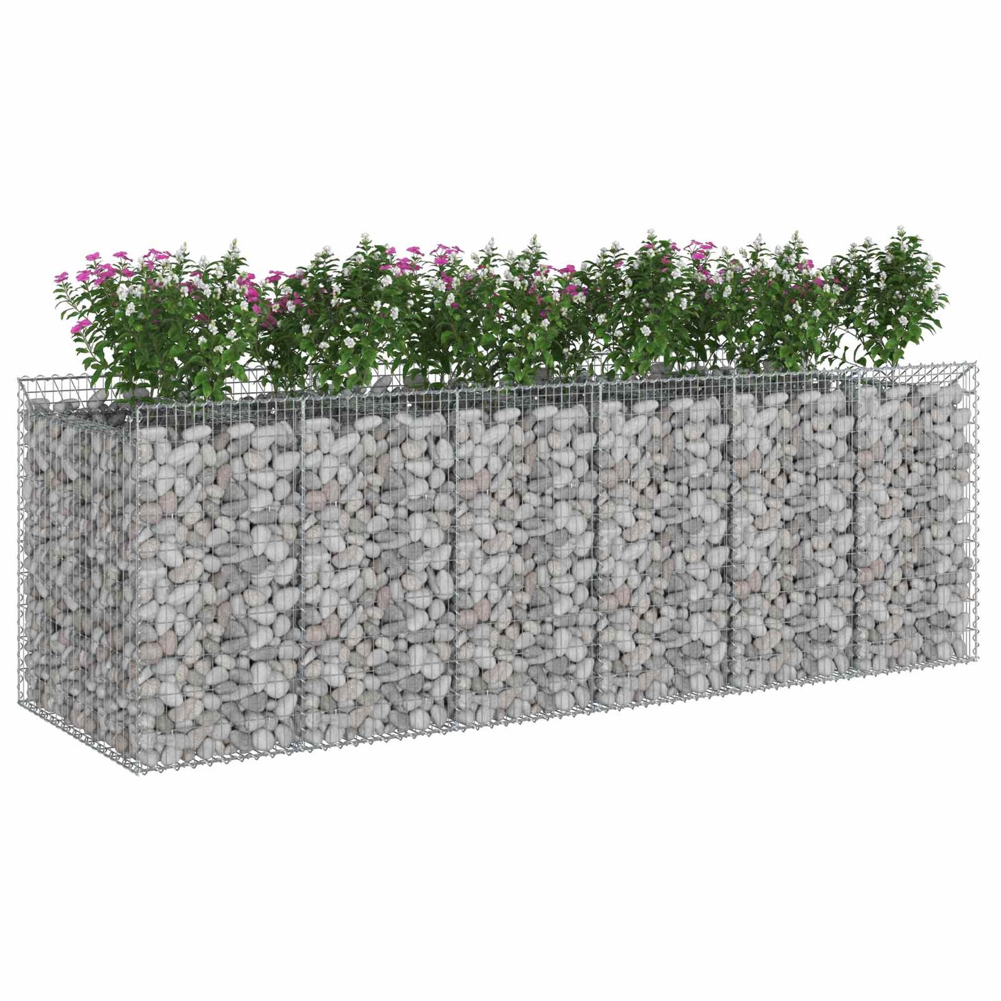 vidaXL Ανασηκωμένο κρεβάτι gabion 3 τμχ. 300 x 100 x 100 cm Ασημί