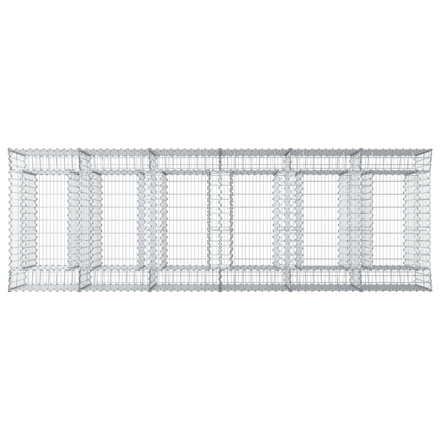 vidaXL Ανασηκωμένο κρεβάτι gabion 3 τμχ. 300 x 100 x 100 cm Ασημί