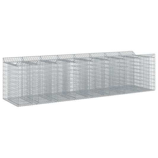 vidaXL Ανασηκωμένο κρεβάτι gabion 4 τμχ. 400 x 100 x 100 cm Ασημί