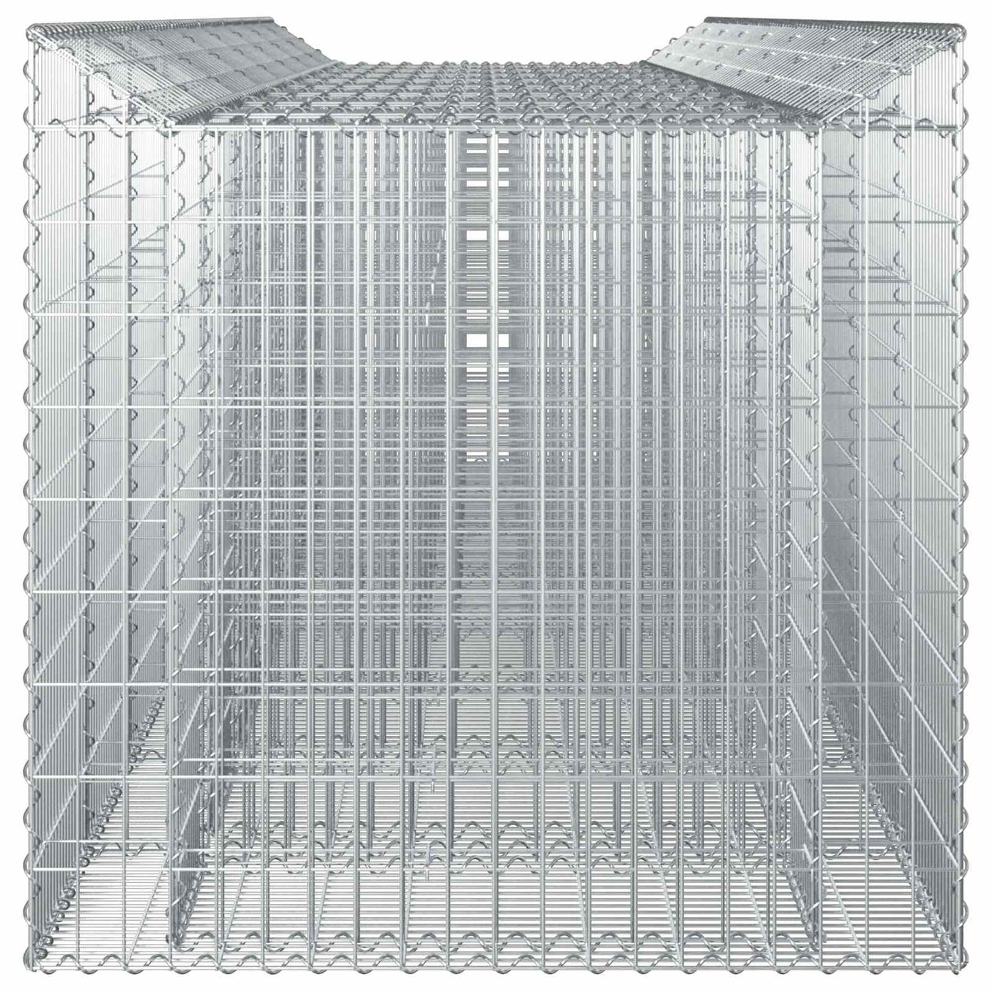 vidaXL Ανασηκωμένο κρεβάτι gabion 4 τμχ. 400 x 100 x 100 cm Ασημί