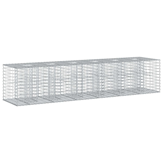 vidaXL Ανασηκωμένο κρεβάτι gabion 2 τμχ. 260 x 60 x 55 εκ Ασημί