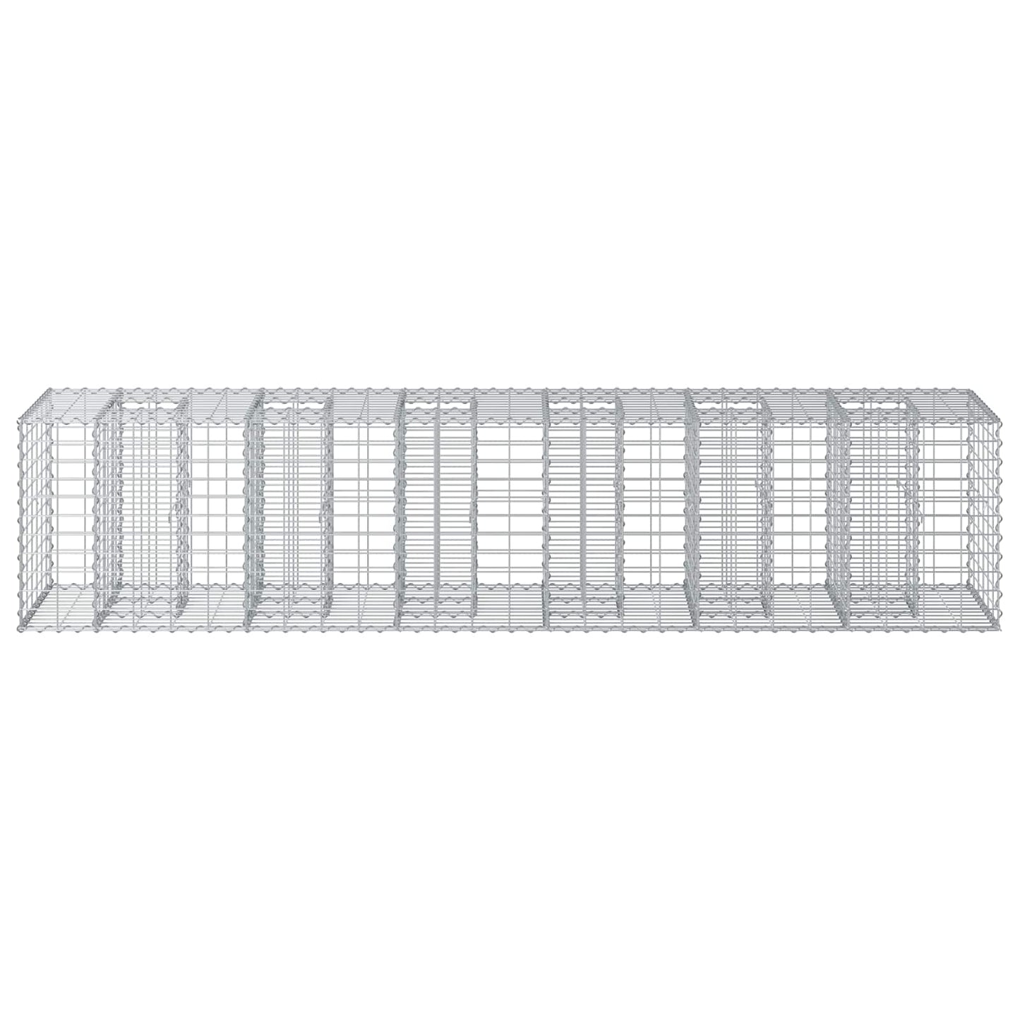 vidaXL Ανασηκωμένο κρεβάτι gabion 2 τμχ. 260 x 60 x 55 εκ Ασημί