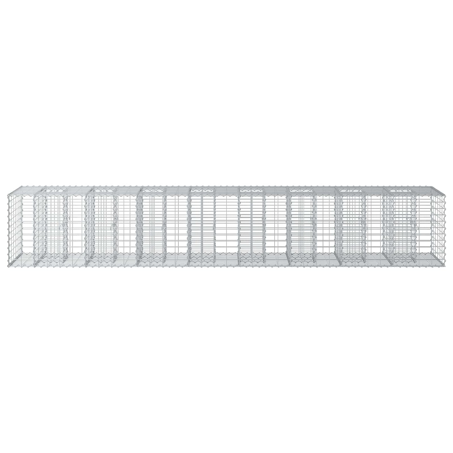 vidaXL Ανασηκωμένο κρεβάτι gabion 2 τμχ. 340 x 60 x 55 εκ Ασημί
